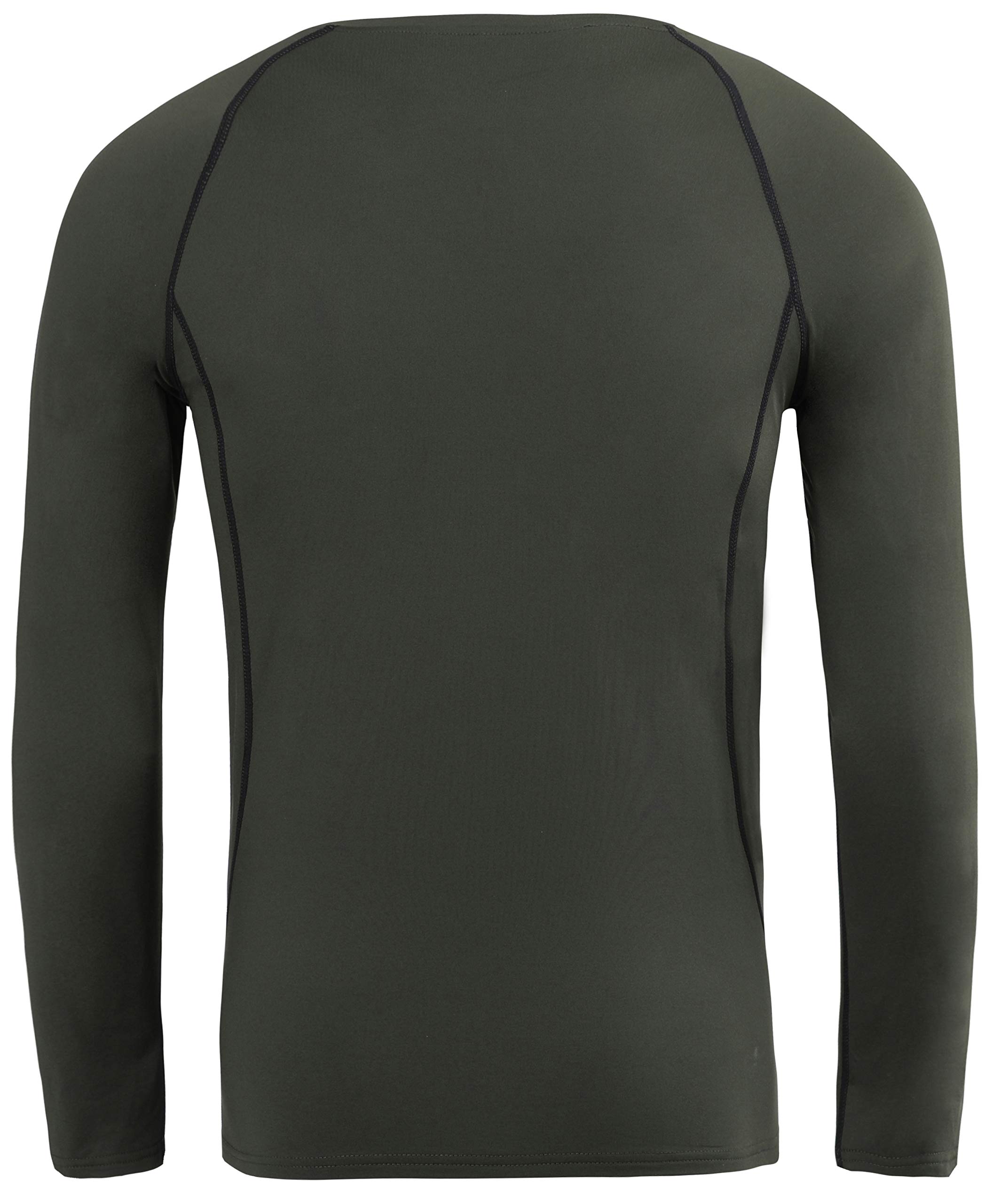 SAGUARO Męska zimowa bielizna termiczna, ciepła, oddychająca, bielizna narciarska, zestaw bielizny funkcyjnej, rozm. S-2XL, wojskowa zieleń, XL