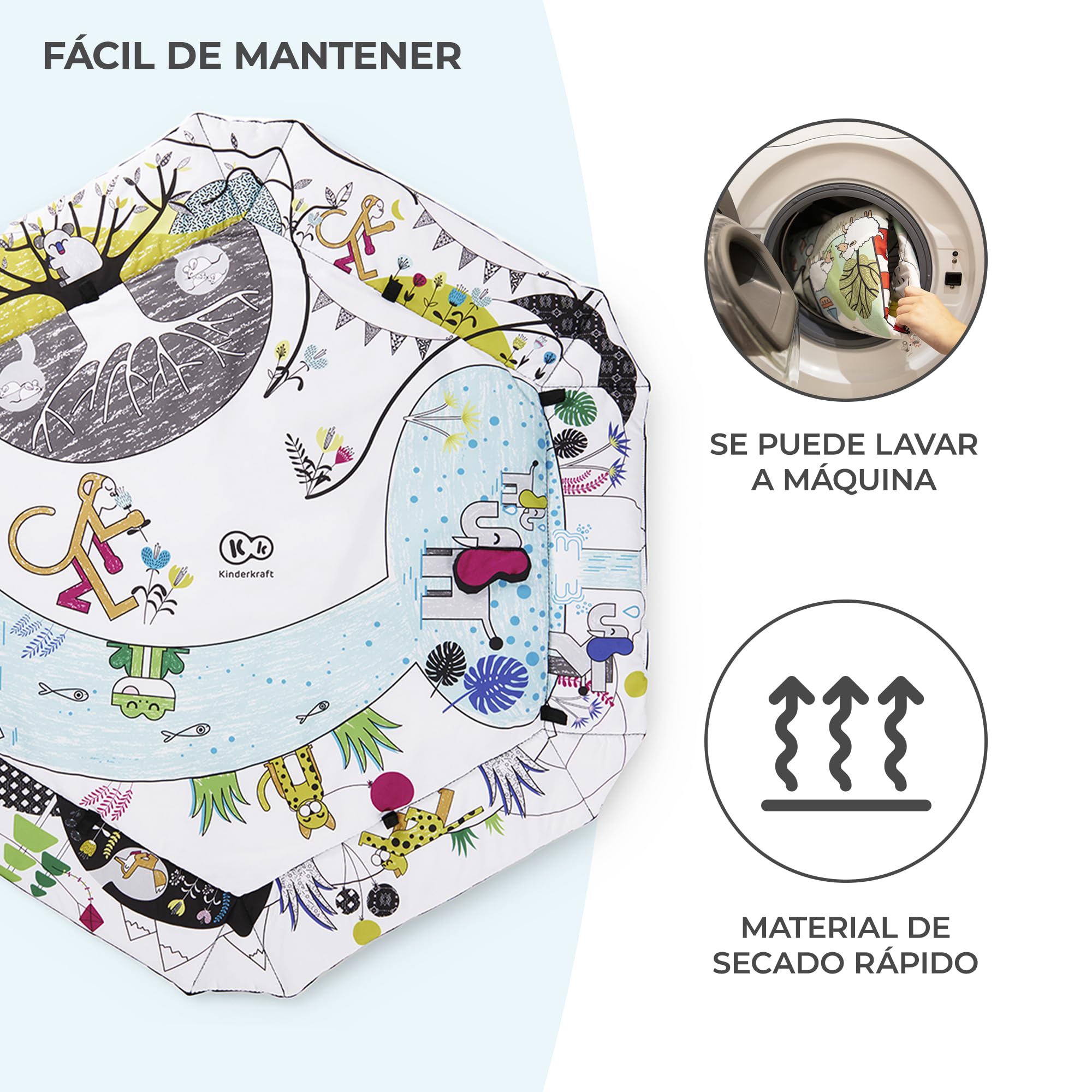 kk KinderKraft Educational Playmat SMARTPLAY - Baby, Unisex Infantil, Multicolor, 1 Unidad (Paquete de 1)