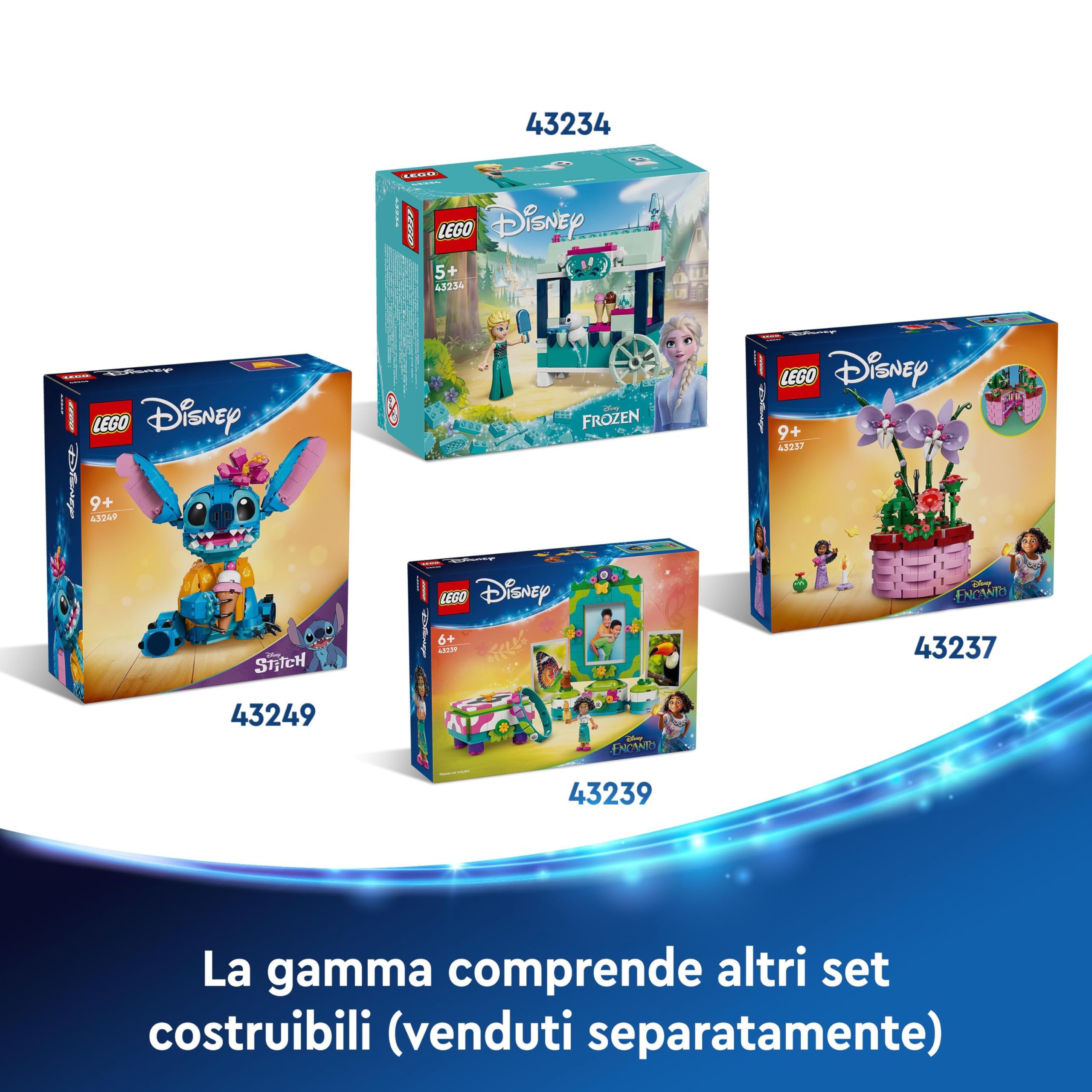 LEGO | Disney Stitch Giocattolo - Personaggio da Gioco e da Esposizione con Cono Gelato e Fiore Decorativo - Regalo per Bambine, Bambini e Fan del Film Lilo e Stitch da 9 Anni in su - 43249