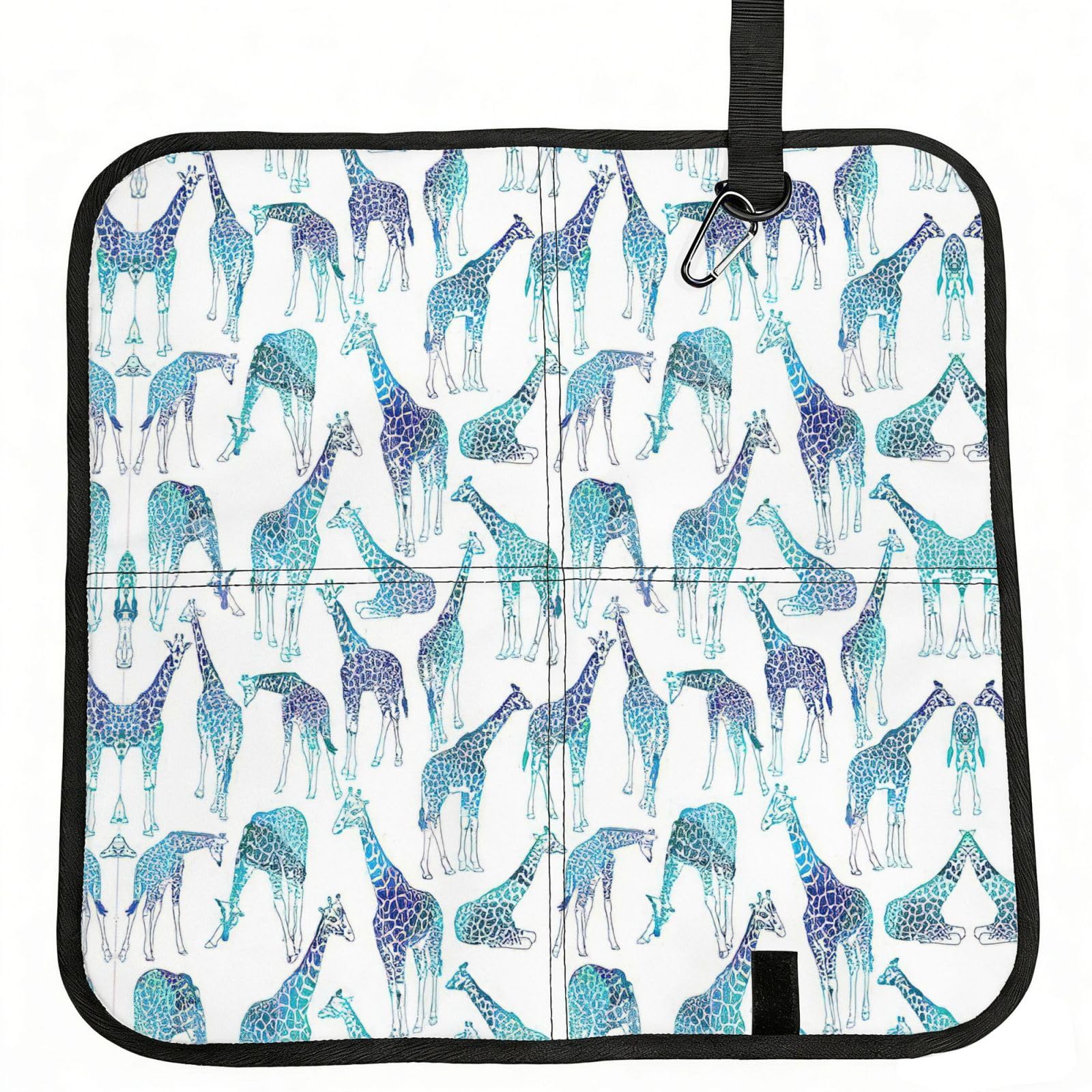 SDEGTHO Giraffe pattern Printed Foldable Seat Pad with Closure, Lightweight Cushion for Airplane Travel Camping