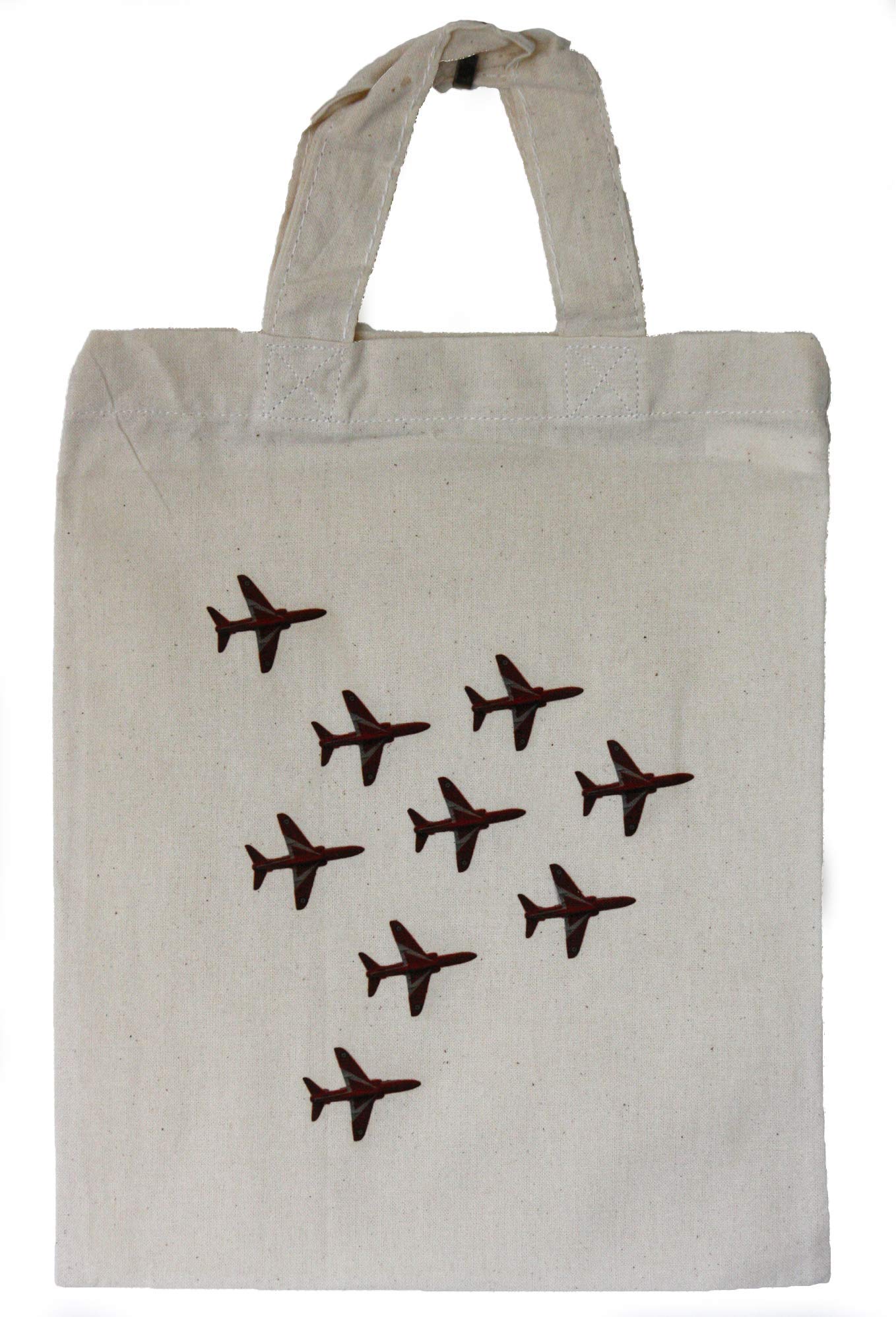 Small Cotton bag, The Red Arrows Motif, Party or Gift bags, Re-usable (21cm by 26cm).