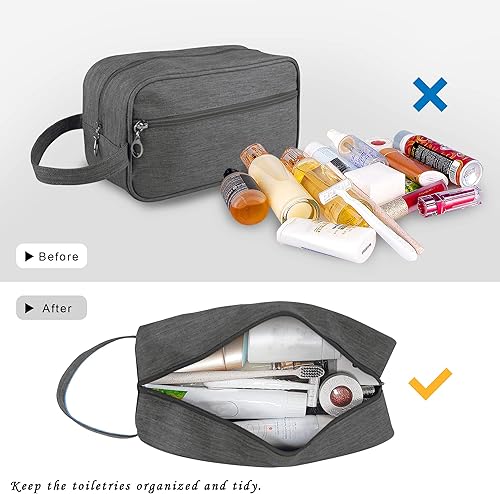 Miniatura 4 de Ebbniur Bolsa de aseo personal, bolsa de viaje de gran capacidad para artículos de tocador, organizador de artículos de tocador de tela Oxford