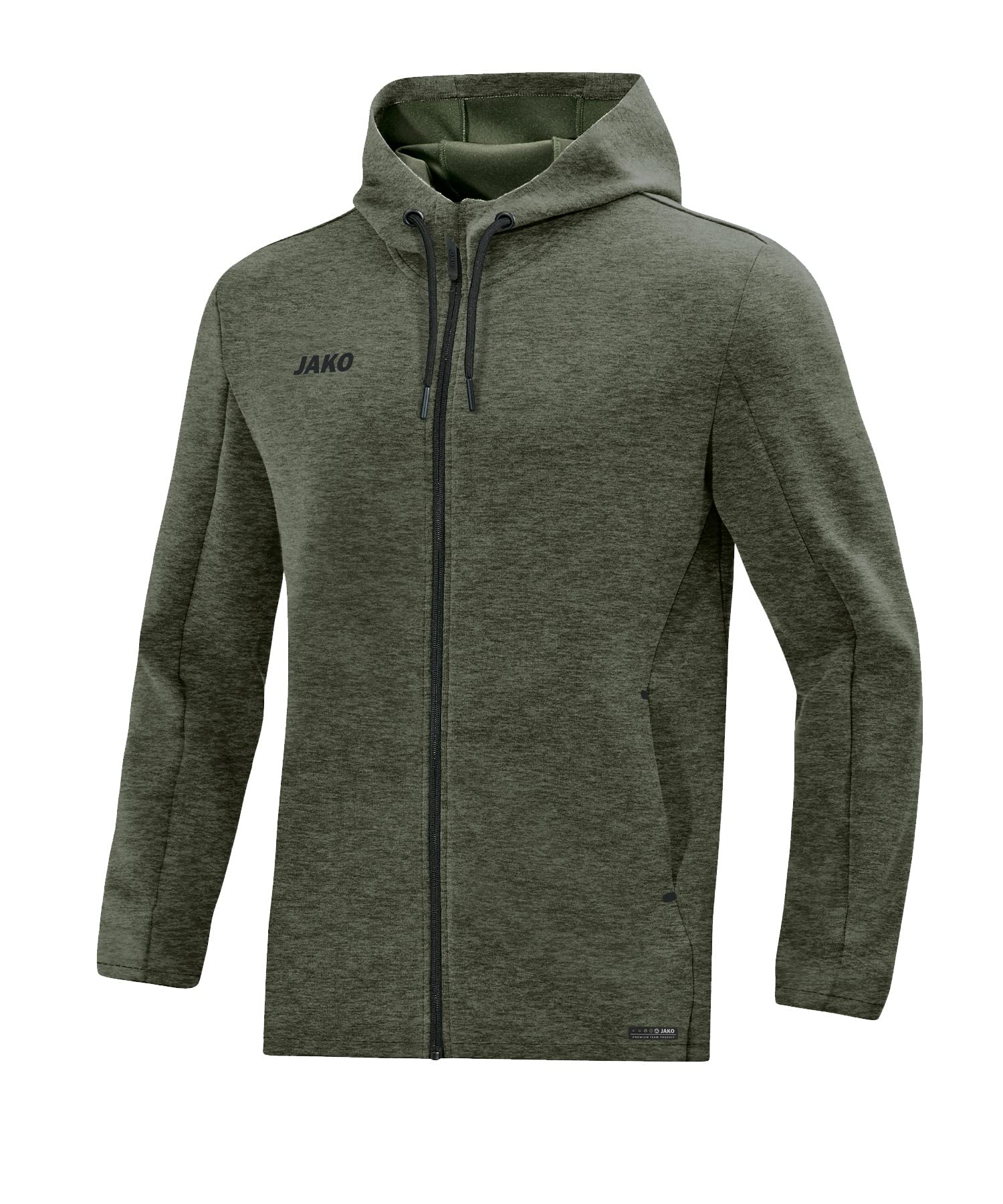 JAKO Men's Premium Basics Hooded Jacket, mens, Men's Hooded Jacket, 6829, Khaki mottled, S