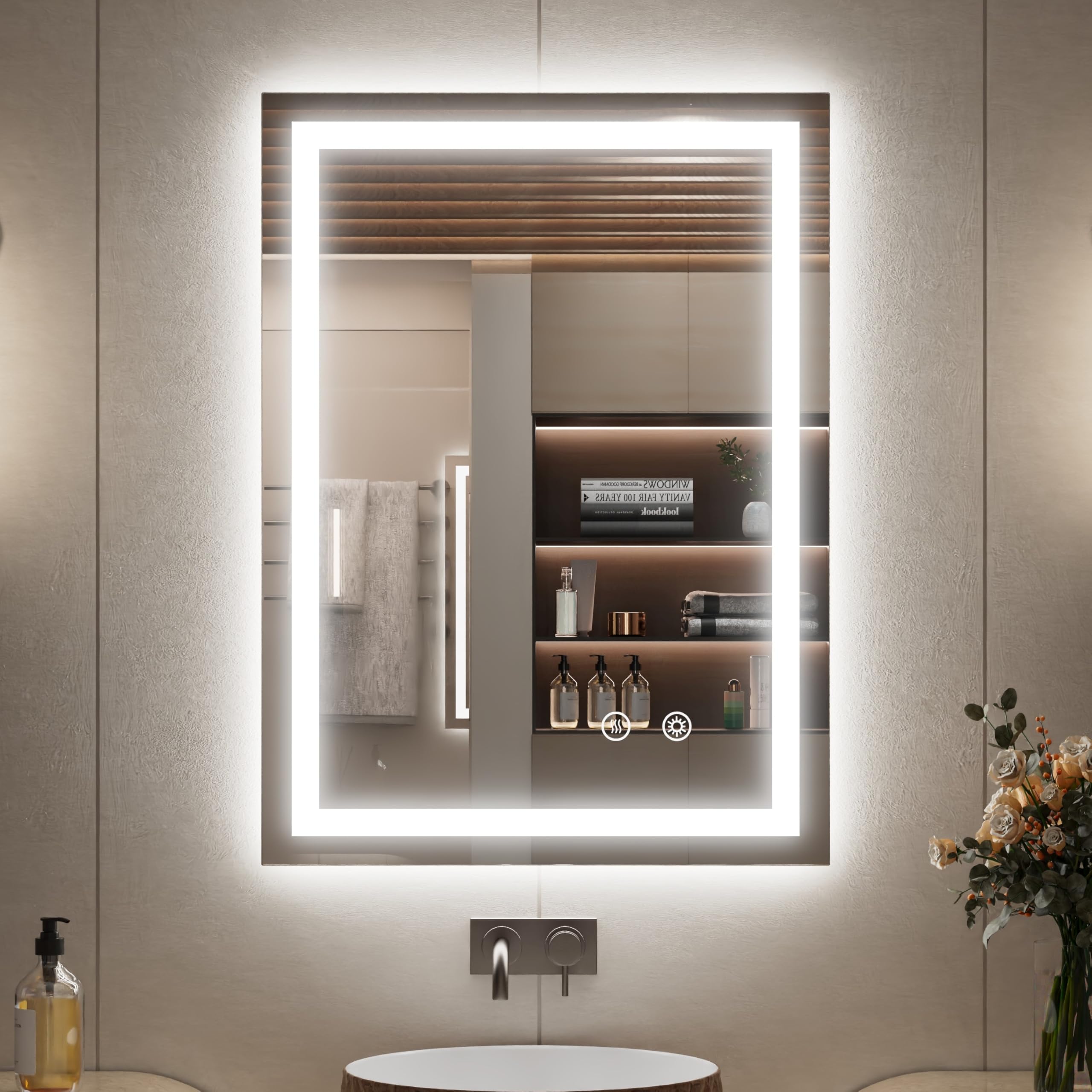 Amazon.com: JSneijder LED Bathroom Mirror, 24x32 Inch Anti-Fog LED ...