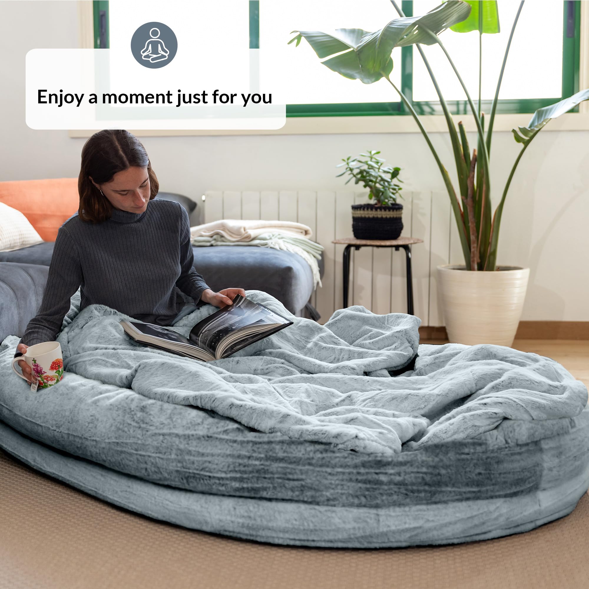 ODOXIA Cama para Humanos y Amigos Peludos | Cama De Perro Human Cálida y Cómoda | Perro Humano De Rosquilla | Gigante para Humanos y Mascotas | del Tamaño Humano
