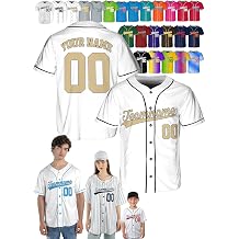 Custom Baseball Jerseys - Personalized Baseball Shirts for Men, Women, Boys, and Girls - Add Your Name, Number, Logo