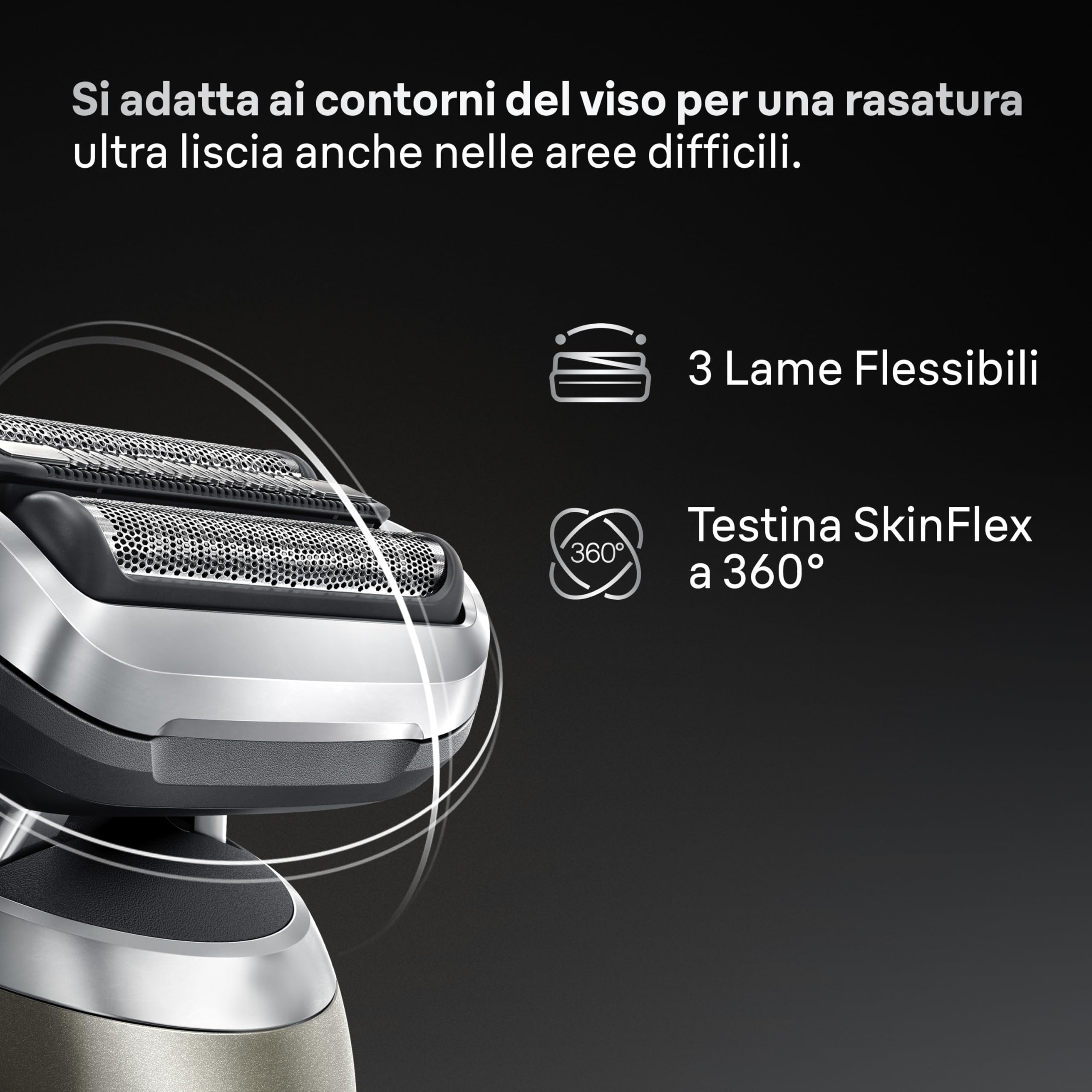 Braun Serie 7 Rasoio Elettrico Barba, Wet&Dry, Regolabarba Uomo, Rasoio Barba, 60 Min di Utilizzo, Stazione Smartcare 4in1, +1 Accessorio, Senza Fili, 100% Impermeabile, 72-C7200cc, Oro