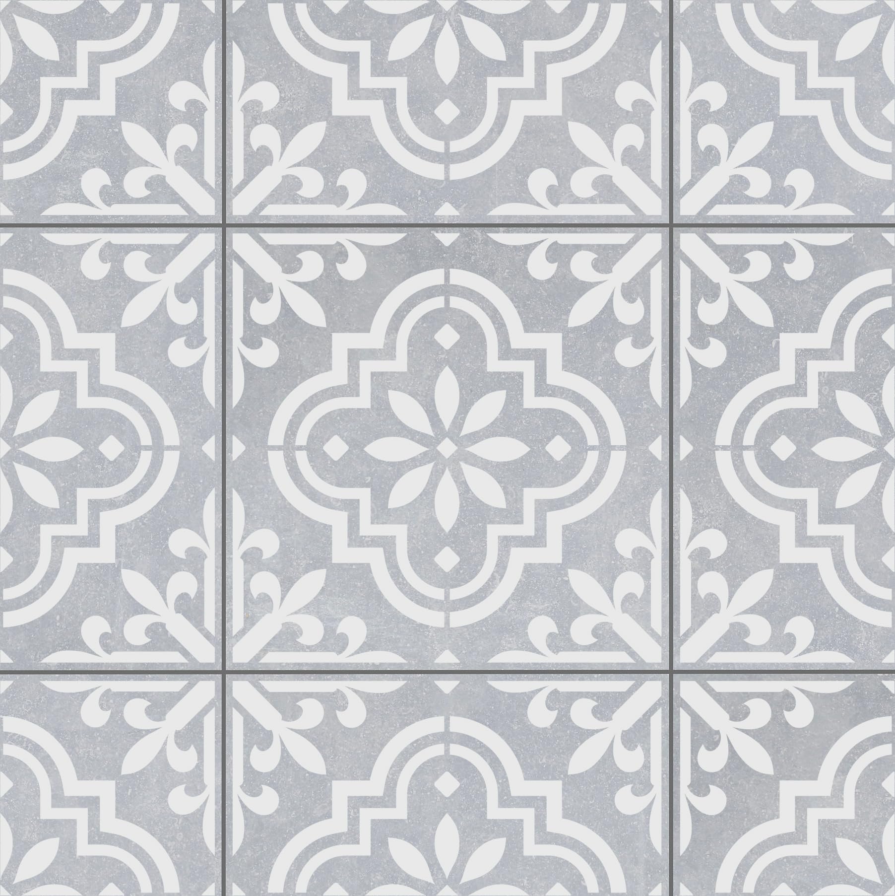 Reusable Tile Painting Stencil – Valetta Spanish Moorish Flower Design, Moroccan Style Template for DIY Home Decor – Durable Stencil for Floor, Wall, Patio, and Concrete – Terracotta (20cm x 20cm)