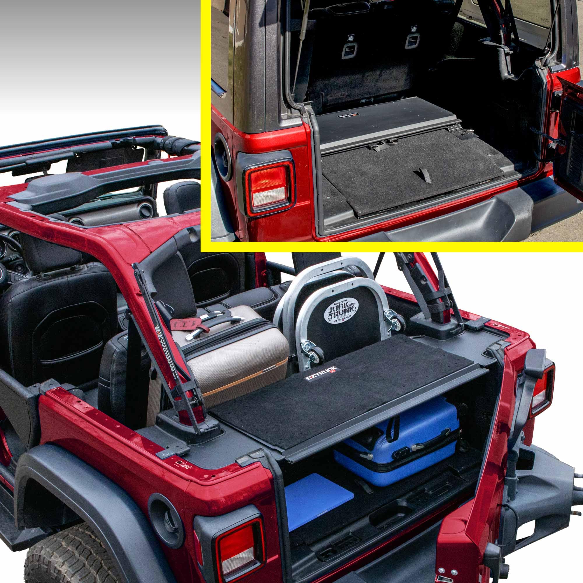 EZTrunk Folding Security Trunk/Storage Box for JLU 2018 & UP (4dr) by EZ4X4 Patented & Patent Pending