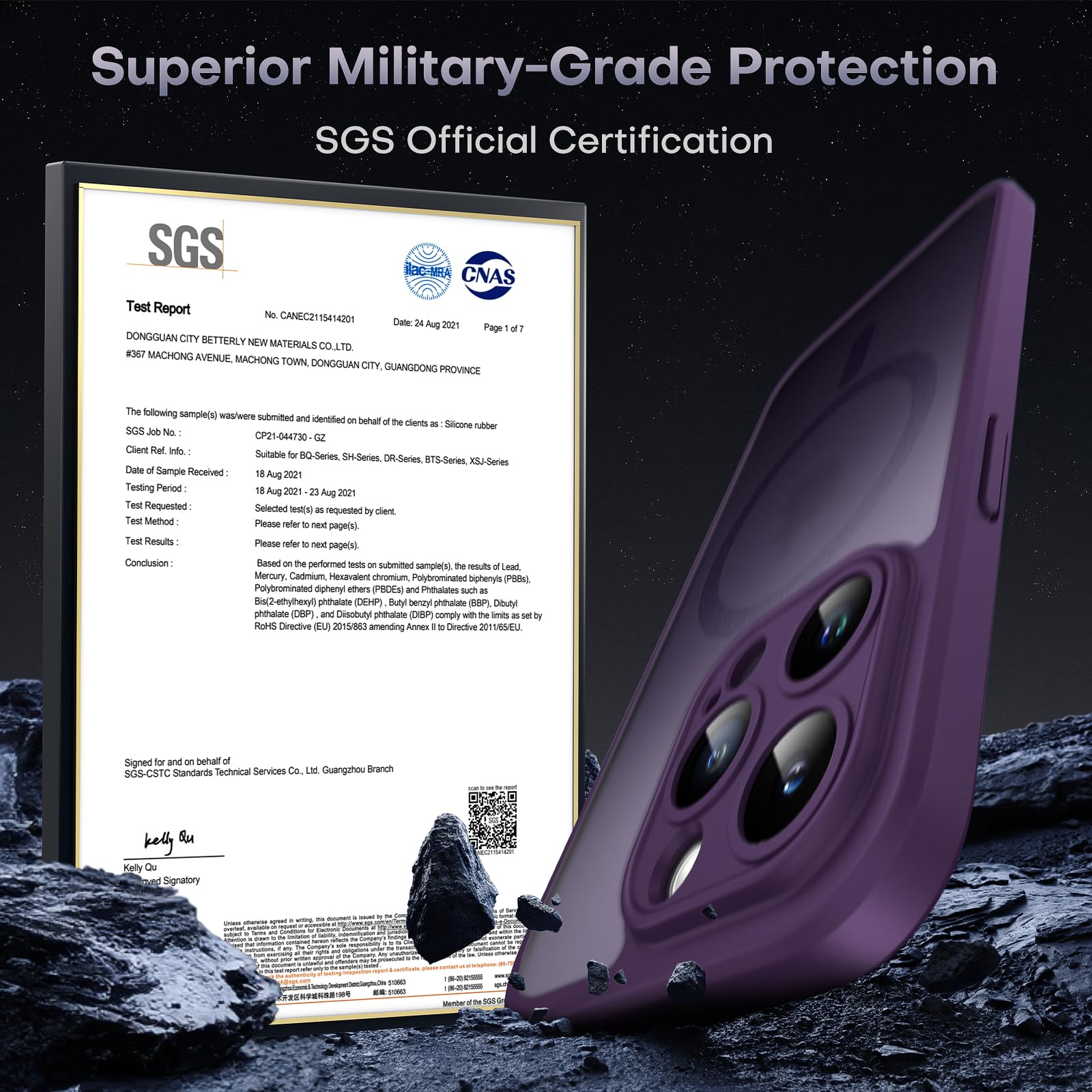 TOCOL 3 in 1 Cover Magnetica per iPhone 14 Pro Max 6,7 Pollic, con 2 Vetro Temperato, Compatibile con MagSafe [Protezione Fotocamera Integrata] Custodia Antiurto Traslucida Opaca, Viola Intenso