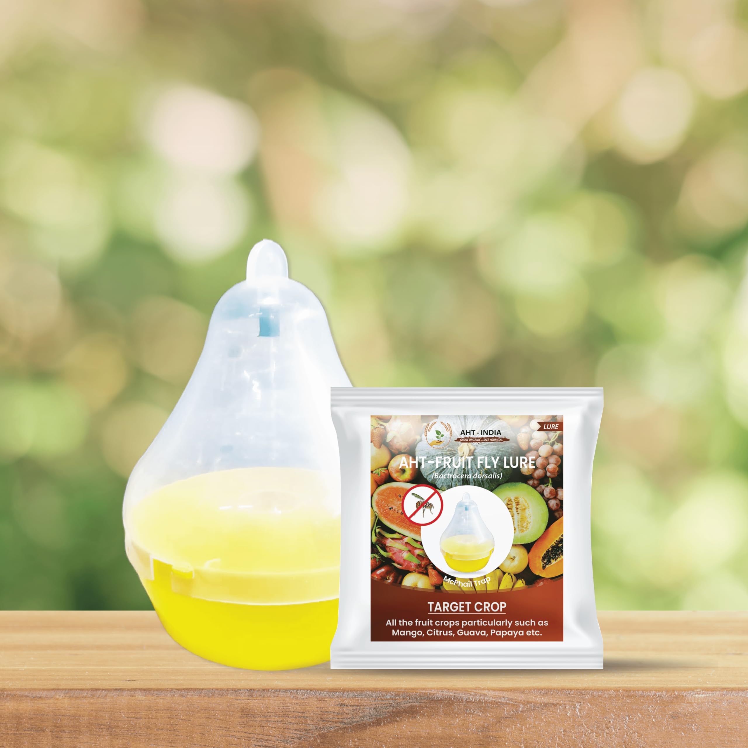 AHT-India pheromone Lure for Fruit Fly (Bactrocera correcta zonata dorsalis) & Insect mchphail Trap Combo Pack (5)