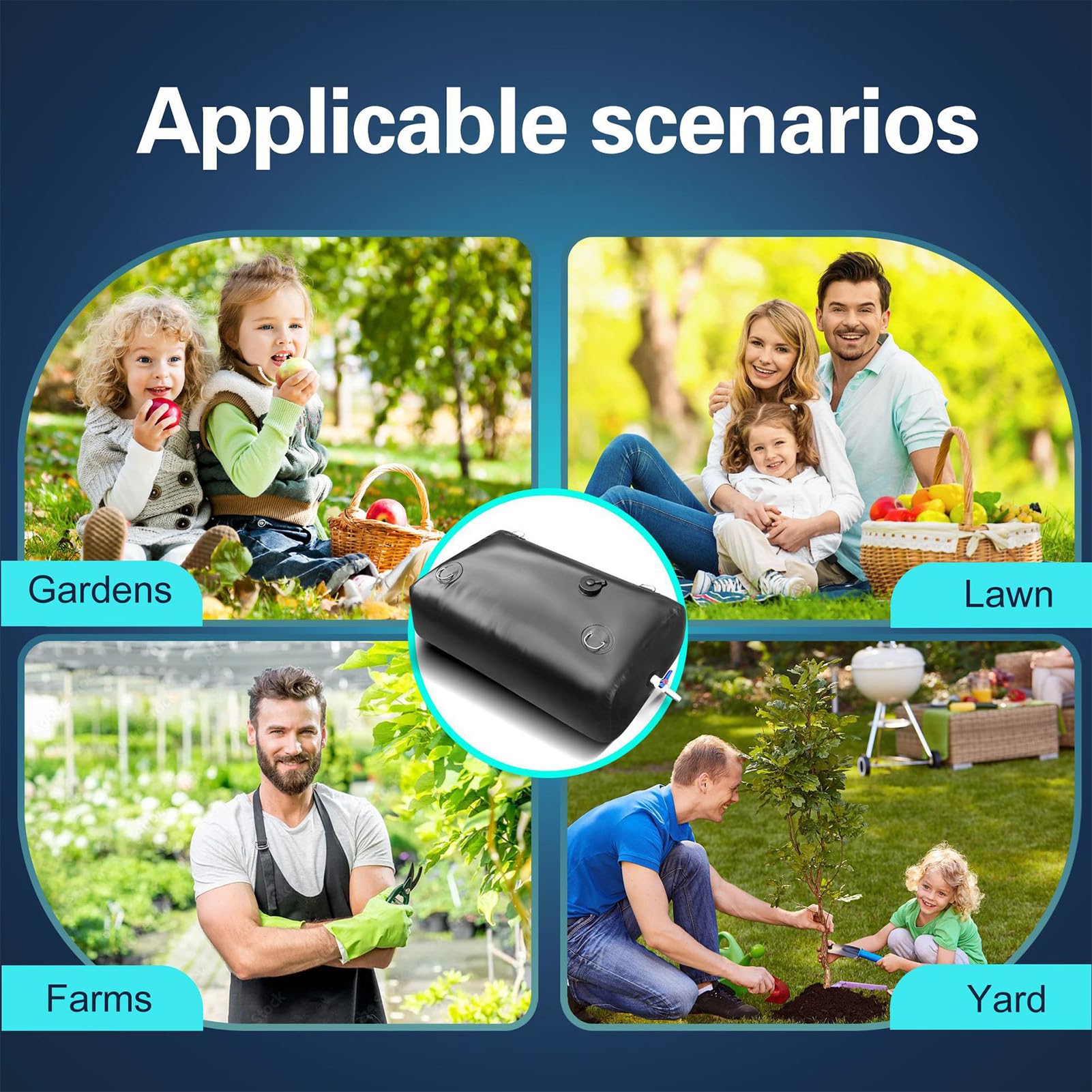 Depósito de Agua Plegable Portátil Contenedor Plegable de 110 litros