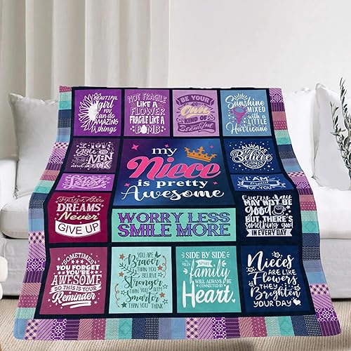 Miniatura 2 de Hudodmn Regalos para sobrina de la tía, regalos para sobrina, regalos de sobrina de tía, regalos de cumpleaños para sobrina, mantas de sobrina de