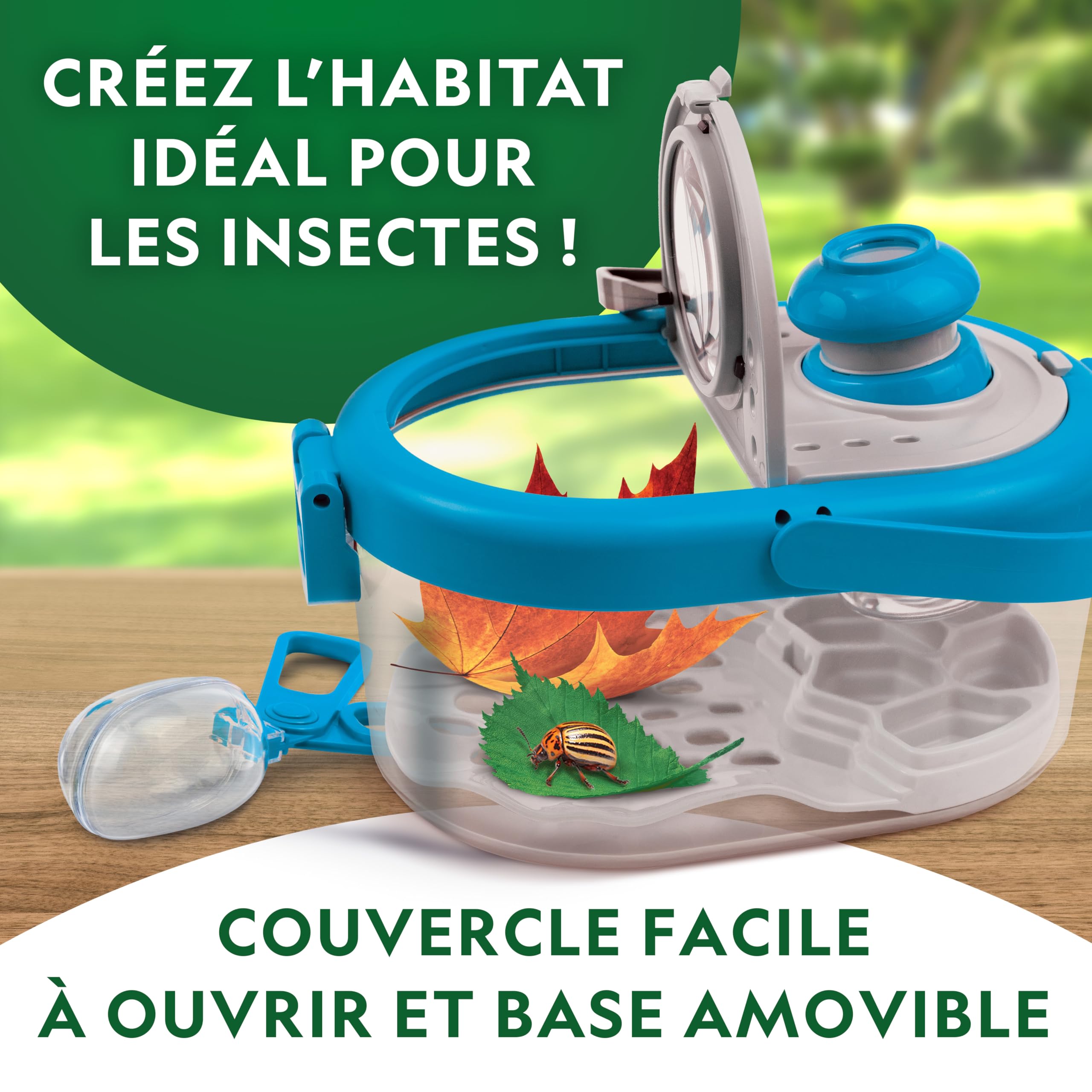National Geographic Kit de Capture d’Insectes pour Enfants – Set d’Exploration avec Filet, Boîte d’Observation Grossissante, Pince & Plus