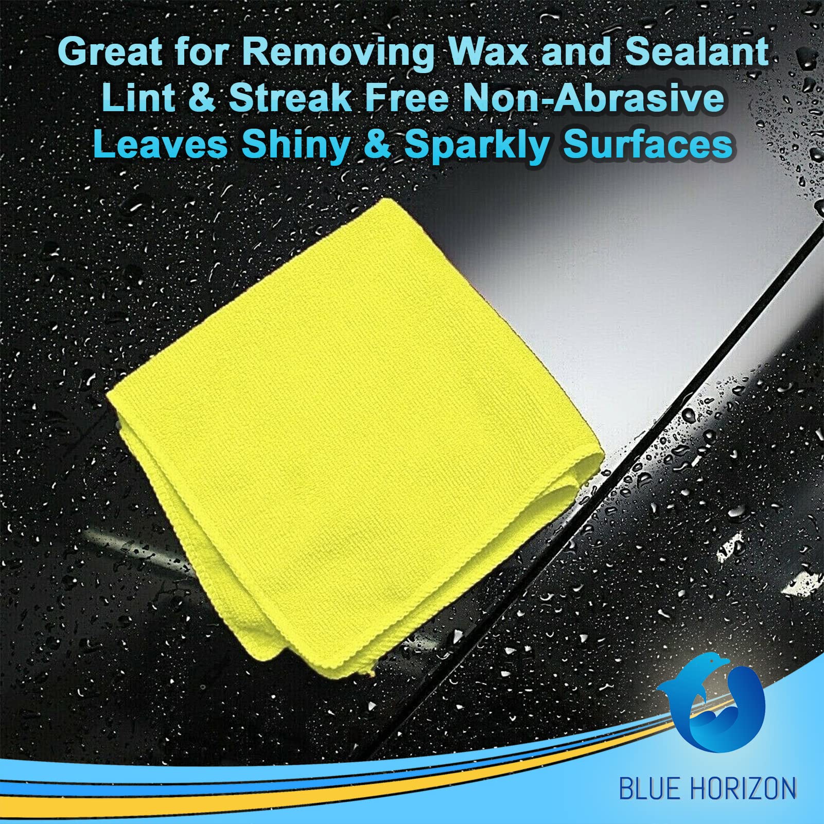 Blue Horizon Microfiber Cleaning Towels 36-Pack Ultra Soft Plush Washcloth Professional Grade Premium Microfiber Detailing Cleaning Cloths Car — view 7