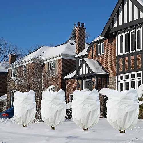 Miniatura 6 de Cubiertas para plantas, protección contra congelación, 70 pulgadas de alto x 60 pulgadas de ancho, 2.2 onzas, manta de tela de invierno grande con