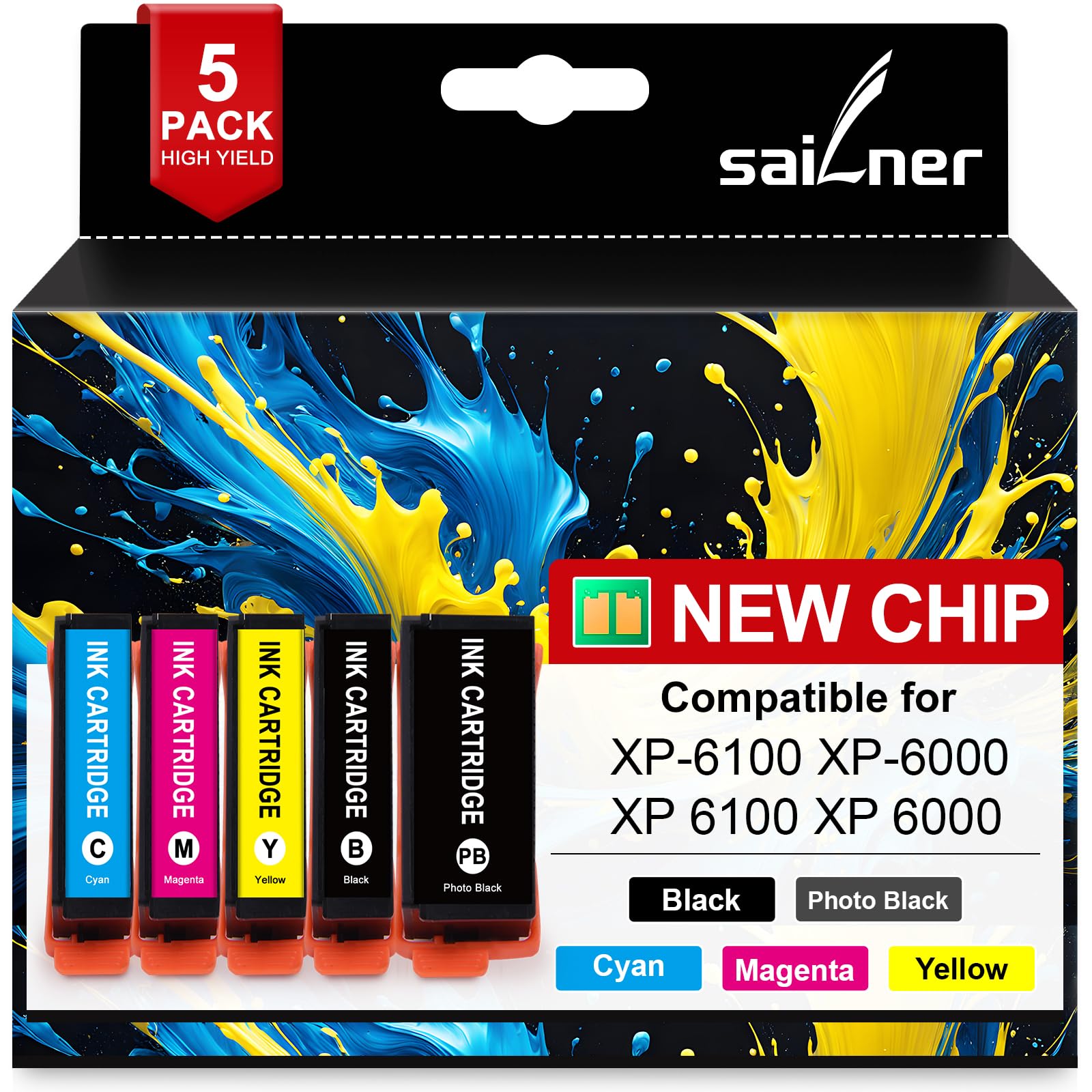 Remanufactured Ink Cartridge Replacement for Epson 302 302XL T302XL Ink Cartridges Work for epson XP-6100 XP-6000 XP6100 XP6000 6100 Printer Ink Cartridges, 5 Pack, High Yield, Latest Chip