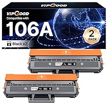 VIPGOOD 106A Toner con chip Compatibile per HP 106A W1106A Cartucce Toner per Laser 107w 107a 107r per MFP 137fnw 137fwg 135a 135r 135w 135wg (Nero, 2-Pack)