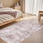 UERMEI 6x9 Area Rug Living Room Rugs - Washable Neutral Modern Abstract Soft Thin Large Rug Indoor Floor No Slip Rug Carpet for Bedroom Under Dining Table Home Office Decor - Brown Grey