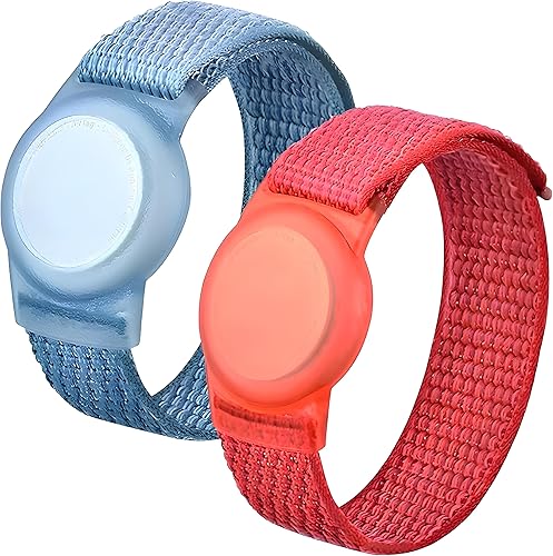 Pulsera AirTag para niños, funda protectora Apple Air Tag con pulsera de nailon, antipérdida, rastreadores GPS, banda elástica para reloj para niños