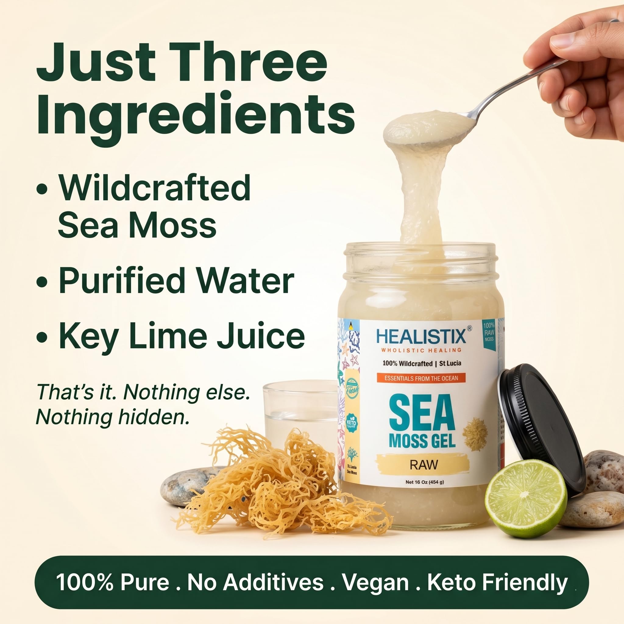 Amazon.com : Healistix Raw Sea Moss Gel [16 Oz] - Exquisitely