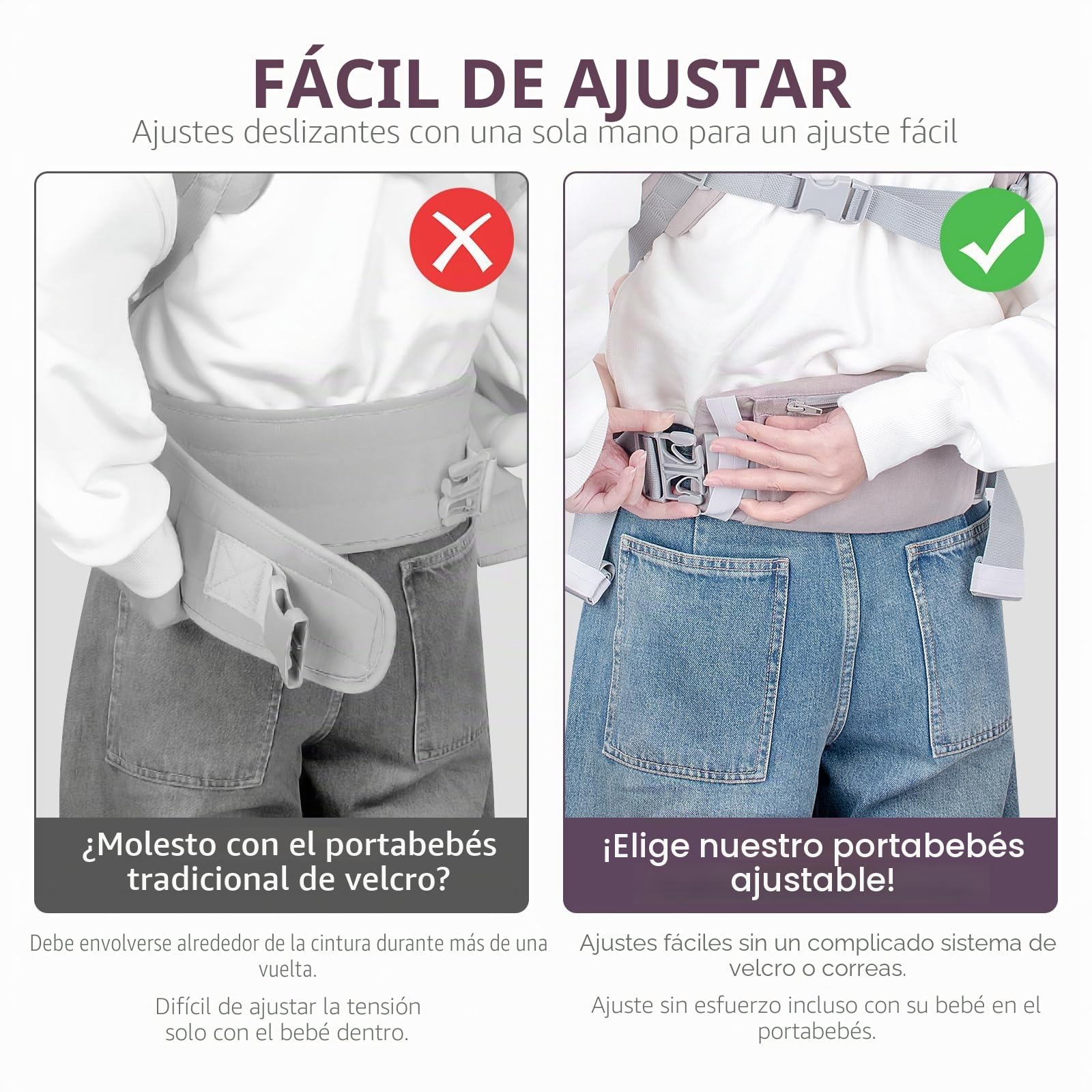 Viedouce Bebé Portabebés Ergonómico, adapt porteo bebé para Recién Nacidos y Niños Pequeños de 3-36meses (3 a 20 Kg)
