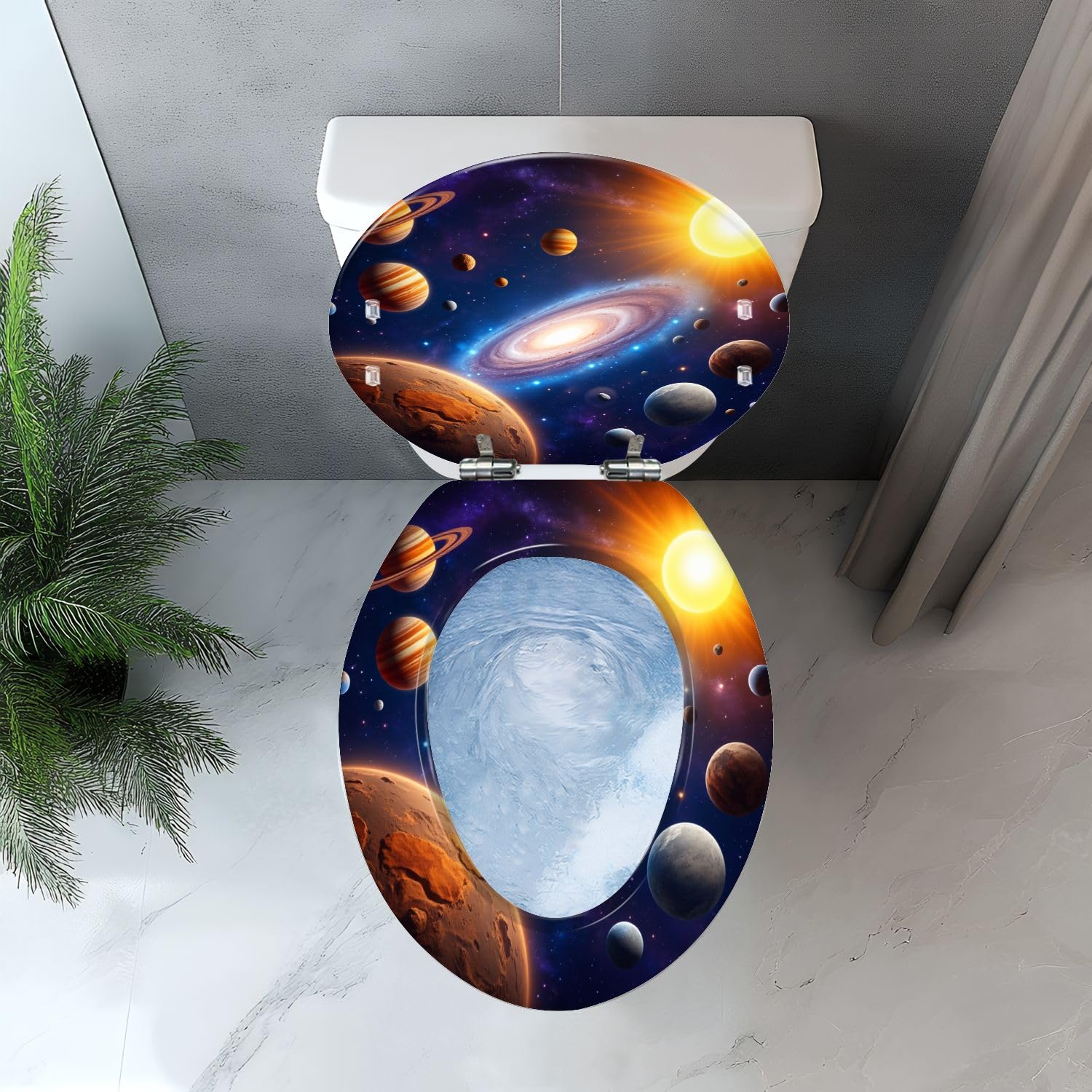 Asiento de inodoro alargado de resina para baño