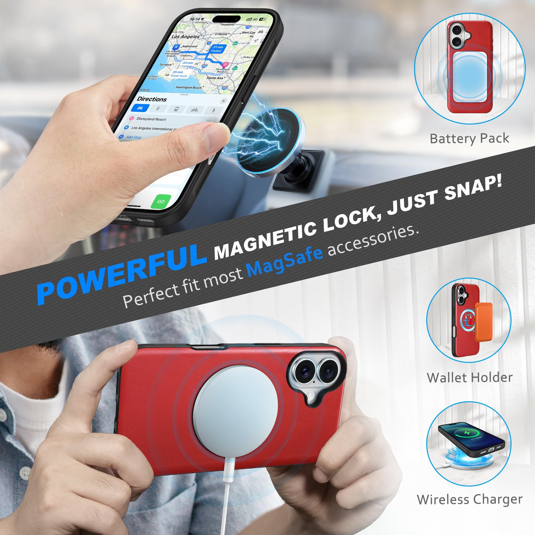 SHIELDON Wallet Case for iPhone 16 Plus 6.7" - Image 4