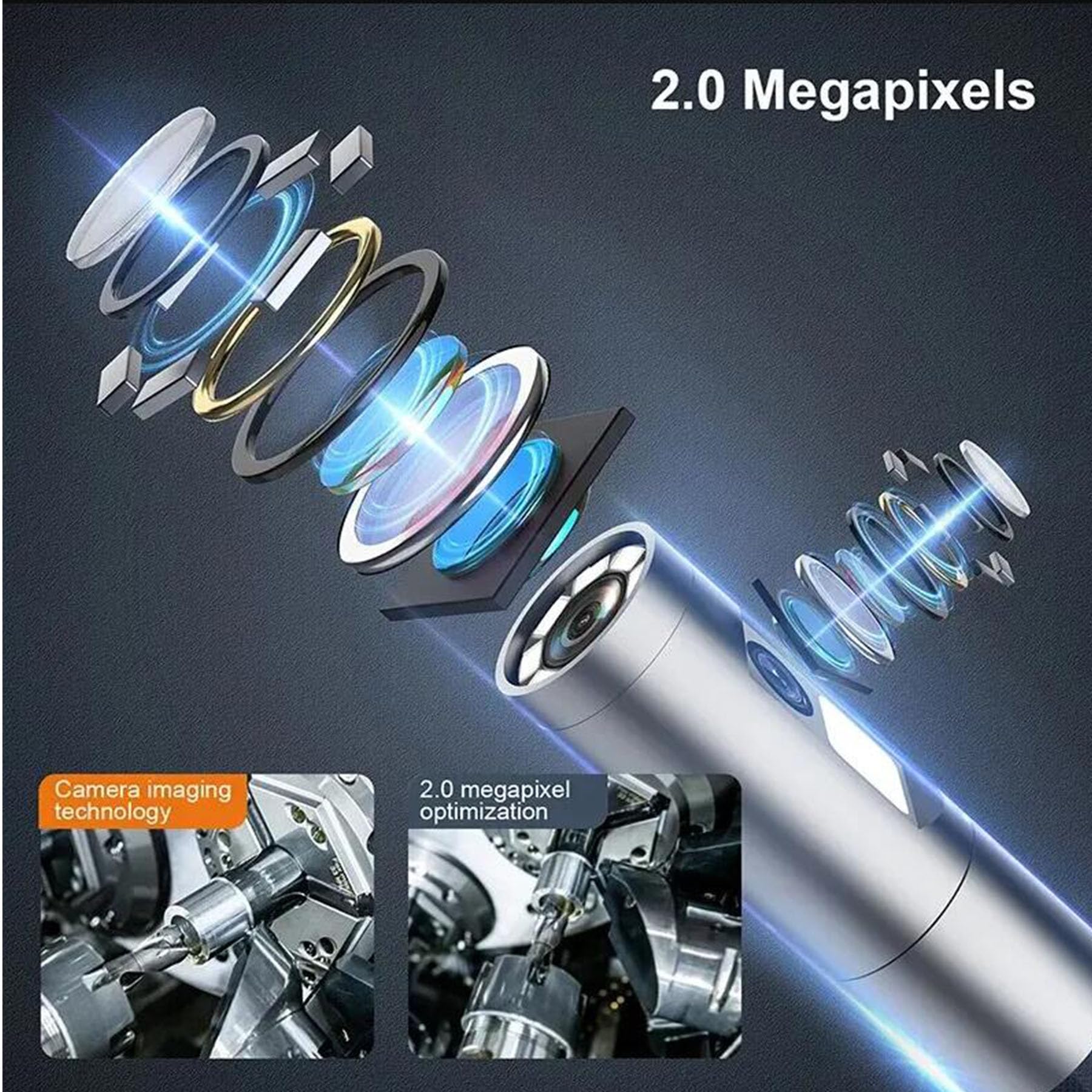 1m,Dual Lens Articulated Endoscope with Light, 5-Inch IPS Screen Bidirectional Endoscope Camera, Suitable for Automotive and Home Machinery