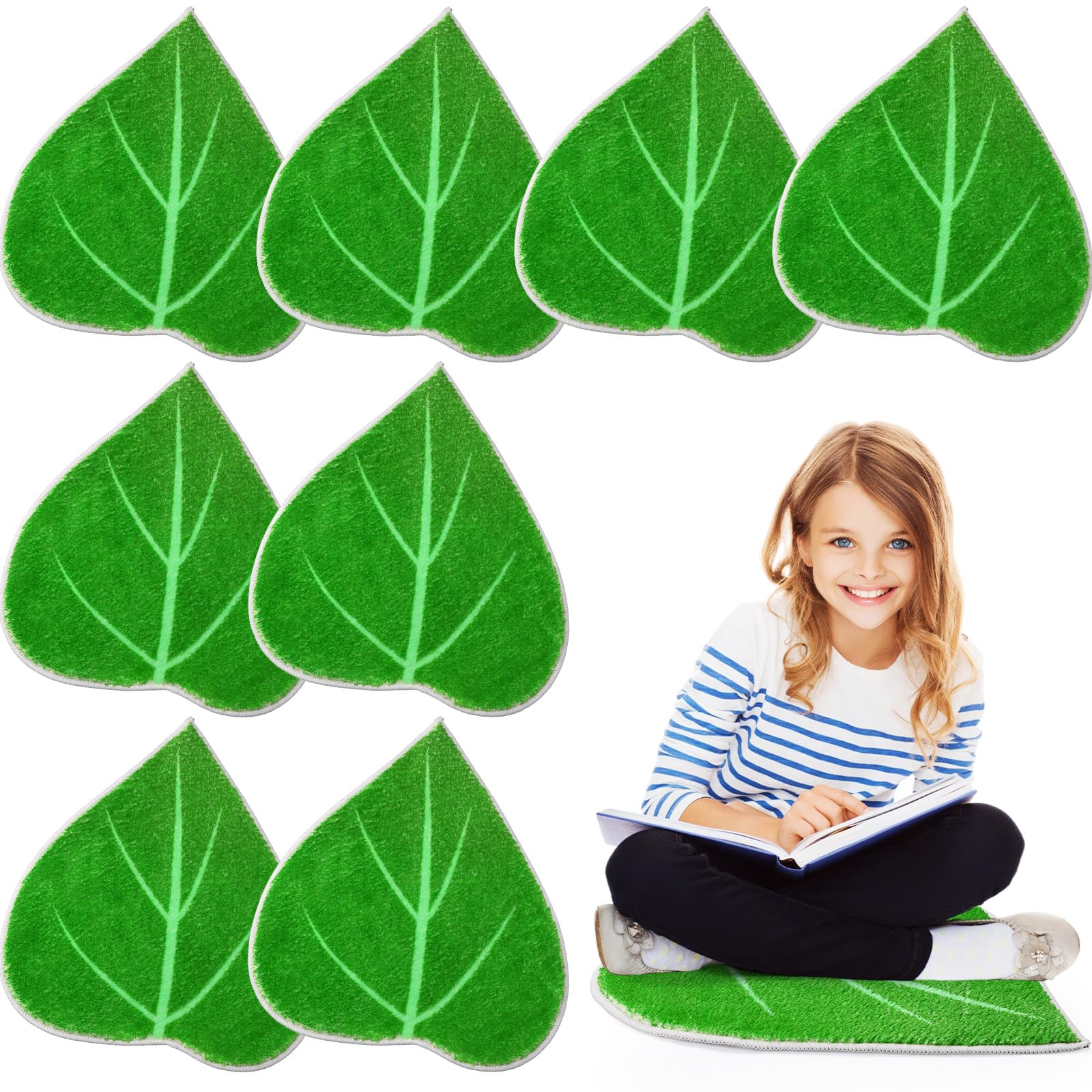 Photo 1 of Tinideya 8 Pcs Leaf Classroom Rugs 15''