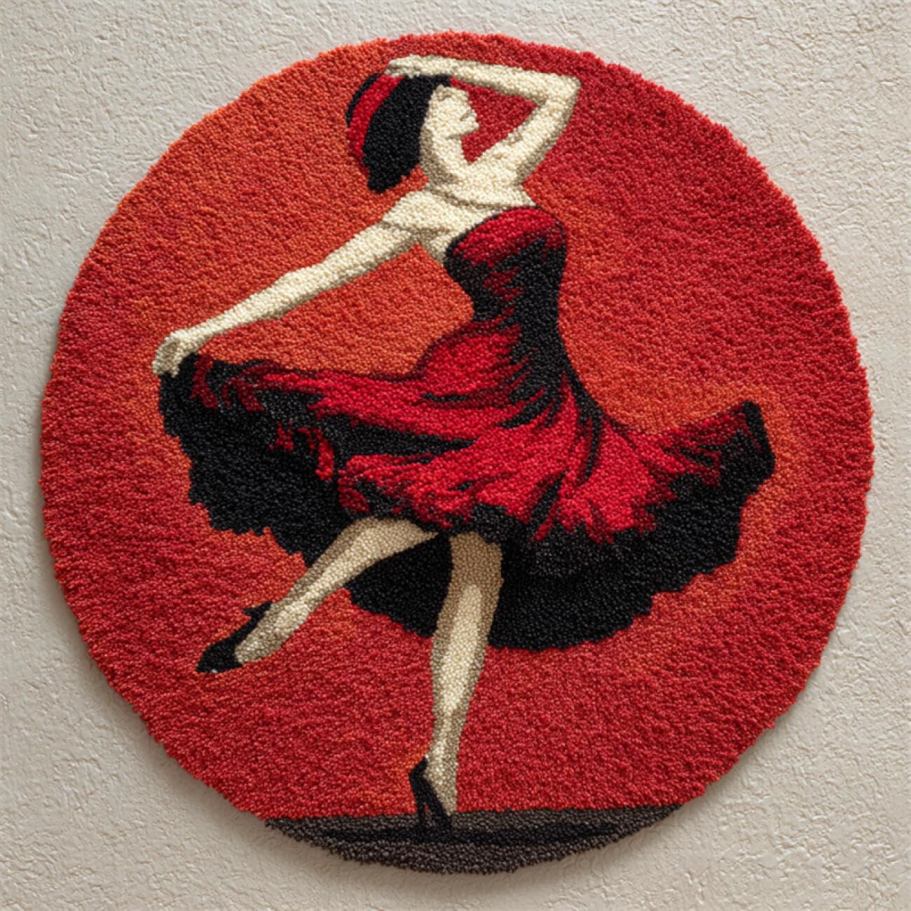 Kitquiver Latch Hook Kits for Adultswoman in Red Dress DIY for Kids and Adults Gift for Family Friends Needlework Crafts Cute Gifts 100x100cm