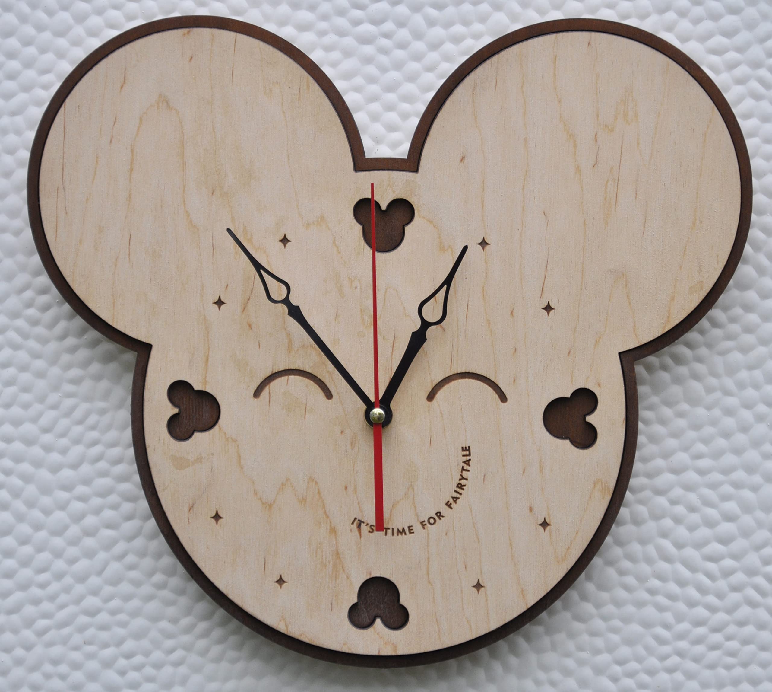 Amazon.com: YuSer Wooden Wall Clock Compatible Mickey Mouse -13.8 inch -  Made in Europe - Precise Silent Quartz Movement - Best Gift for Disney Fans  - Original Design - Home Decoration : Home & Kitchen
