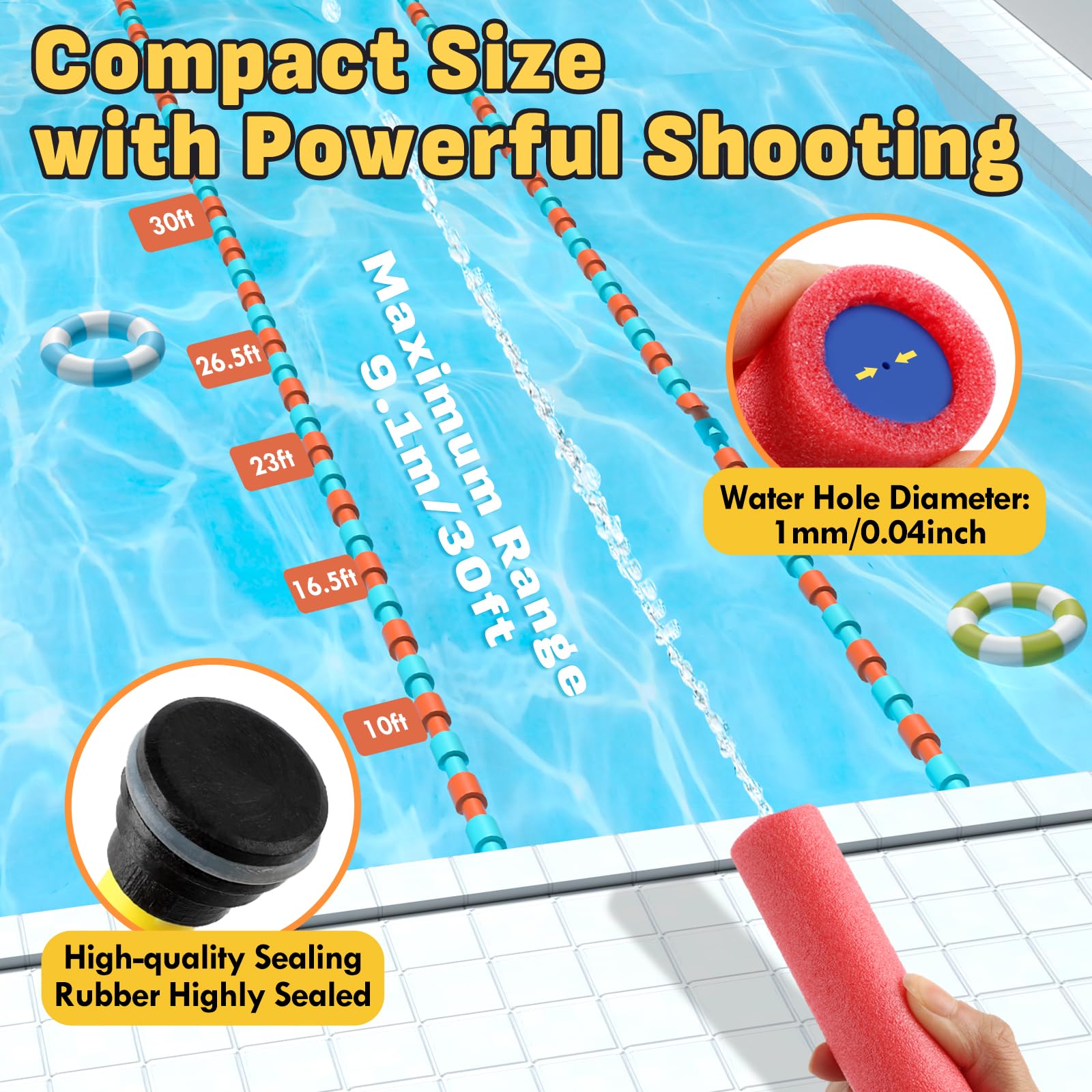 Lehoo Castle Pistola ad Acqua, 16 PCS Pistole e Fucili ad Acqua, Fucile ad Acqua in Mossa, Portata di 30 piedi, Giocattolo per Piscina Spiaggia Giardino Esterno, Giochi d'Acqua