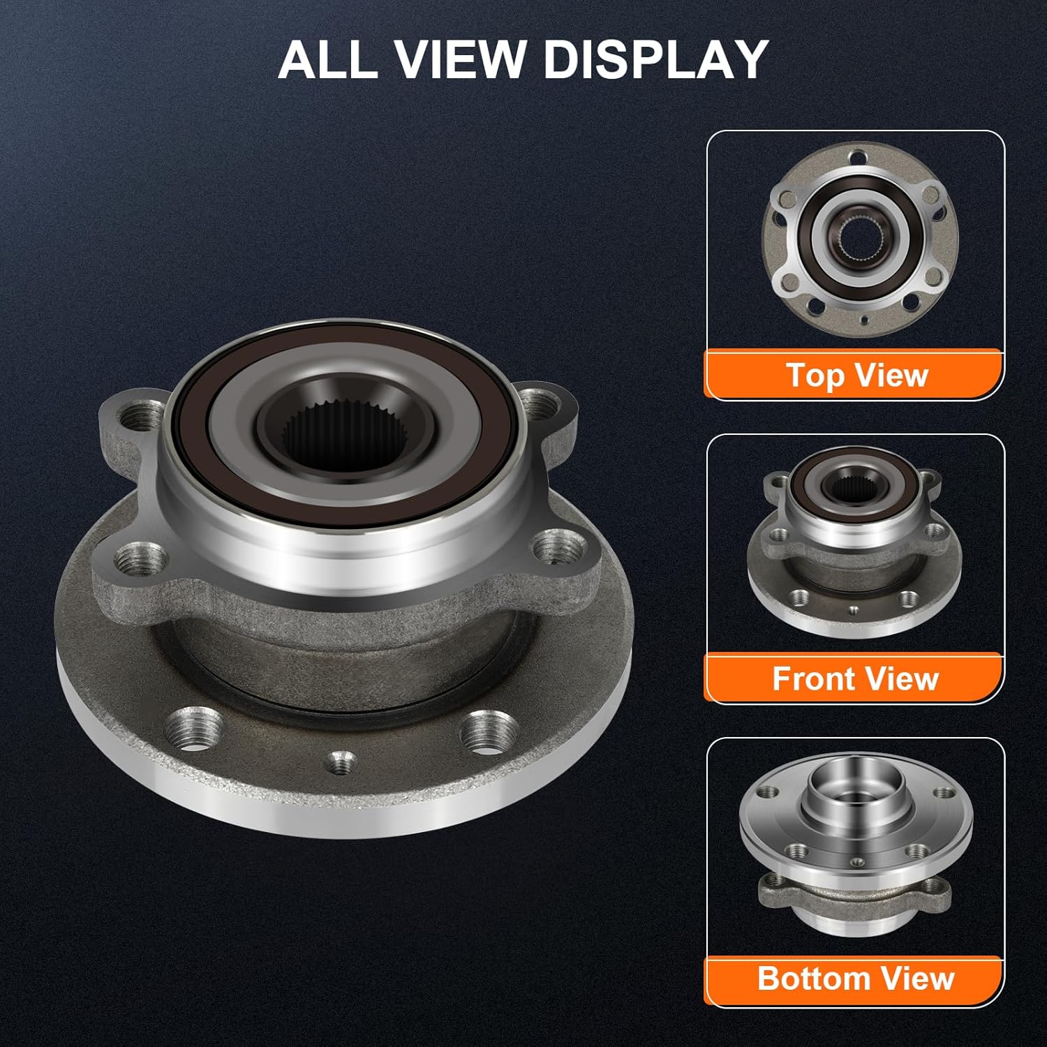 OCPTY Front Wheel Bearing and Hub Assembly Premium 513253 2015-2018 for Audi Q3 Quattro, 2015-2018 for Audi Q3, 2014 for Volkswagen Jetta Comfort-GLI-Highline-Highline TDI-Hybrid-Hybrid SE-Hybrid SE