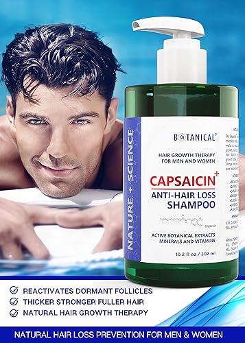 Miniatura 3 de Botanical Hair Growth Lab - Champú de pérdida de cabello con capsaicina - Prevención de adelgazamiento del cabello para hombres y mujeres - 10.2