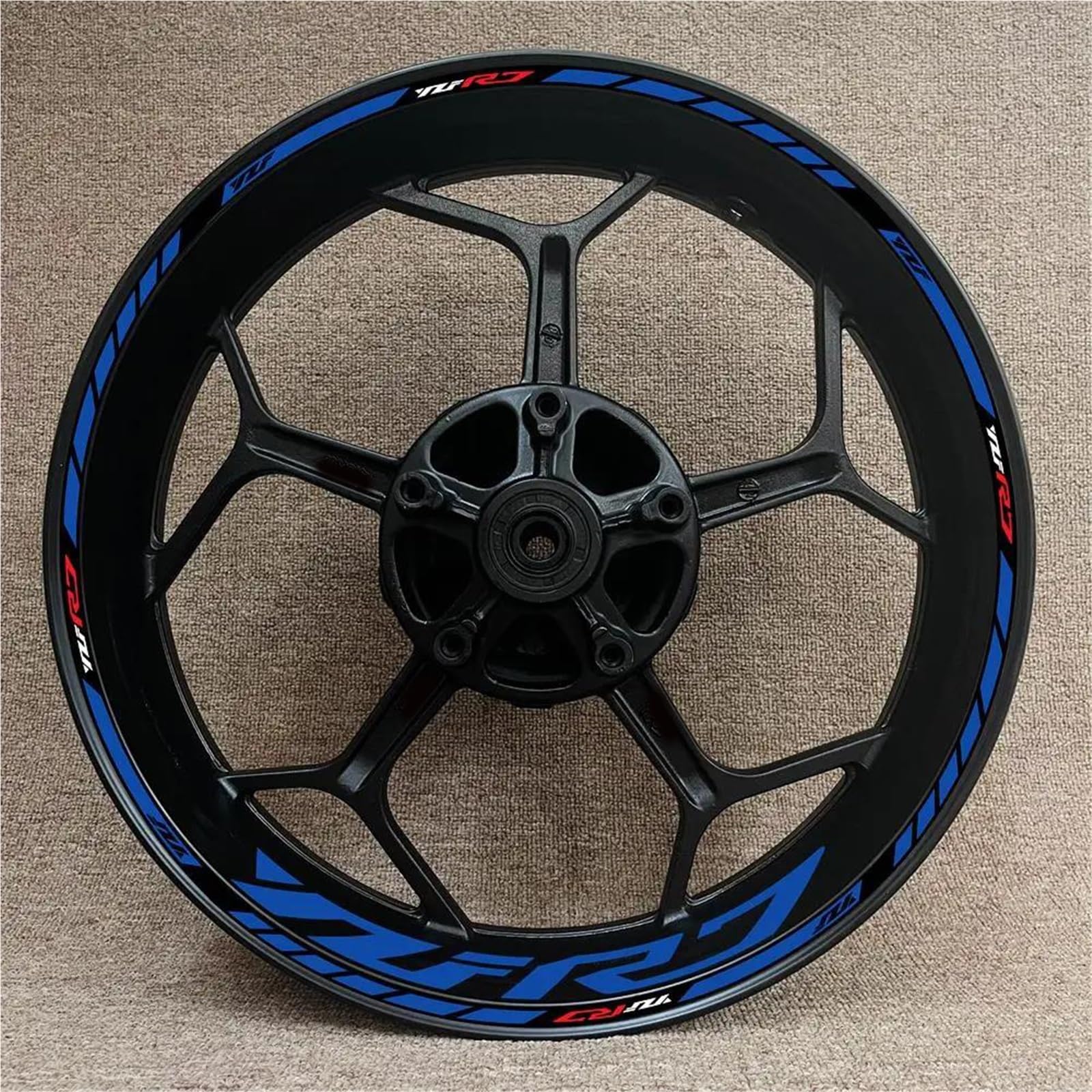 Ntpjk Blue Sticker Part Rim Decorative Reflective Stickers Motocycle Wheel Set For Y-Amaha Yzf R7 Yzfr7 Motorcycle Hub Decals(Blue)