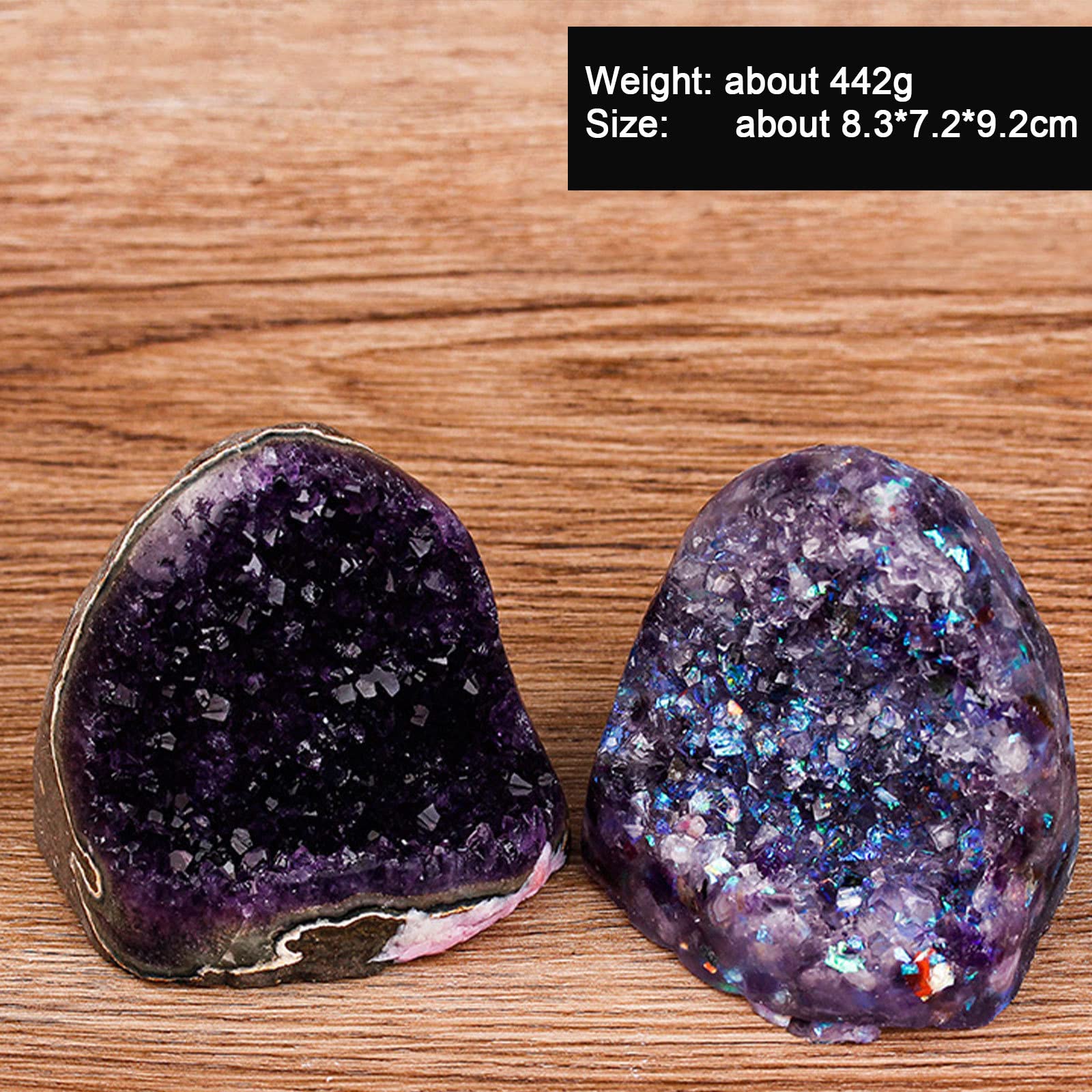 AAKOMA Amatista Cristal Geoda Adornos de Cueva de Cristal de Cuarzo Cúmulo de Cristal Natural Cúmulos de Amatista de Piedras Preciosas crudas Regalo Premium for coleccionistas,A (Color : XS)