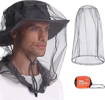 Mosquito Head Net Mesh, Mosquito Bug Face Fly Net for Head Neck Bug Netting Protecting from Mosquitoes Insect Black Fly