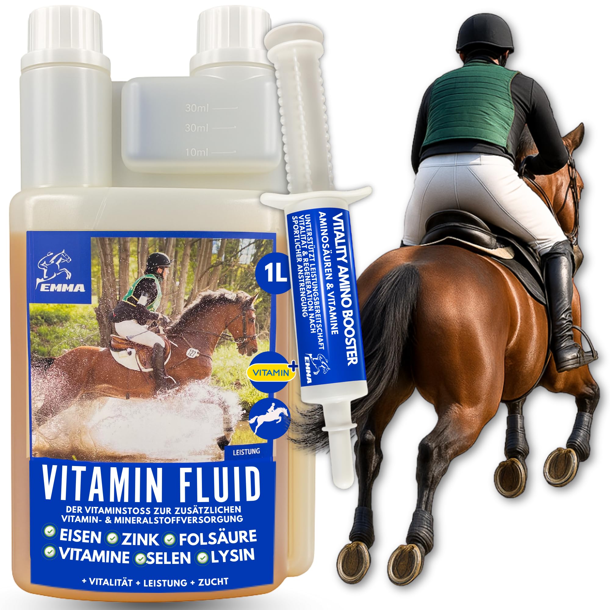 Vitamine per cavalli + aminoacidi per cavalli - mangime minerale, vitamine del gruppo B I vitamina E I complesso vitaminico b12 selenio zinco, vitamina b1 b6 rafforzare il sistema immunitario 1L30ml