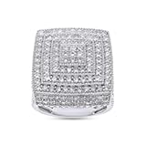 Wishrocks 4 3&sol;4 Carat Round Cut Lab Created Moissanite Square Cluster Wedding Band Ring For Men&apos;s In 14K Gold Plated Sterling Silver &lpar;VVS1 Clarity&comma; 4&period;75 Cttw&rpar;