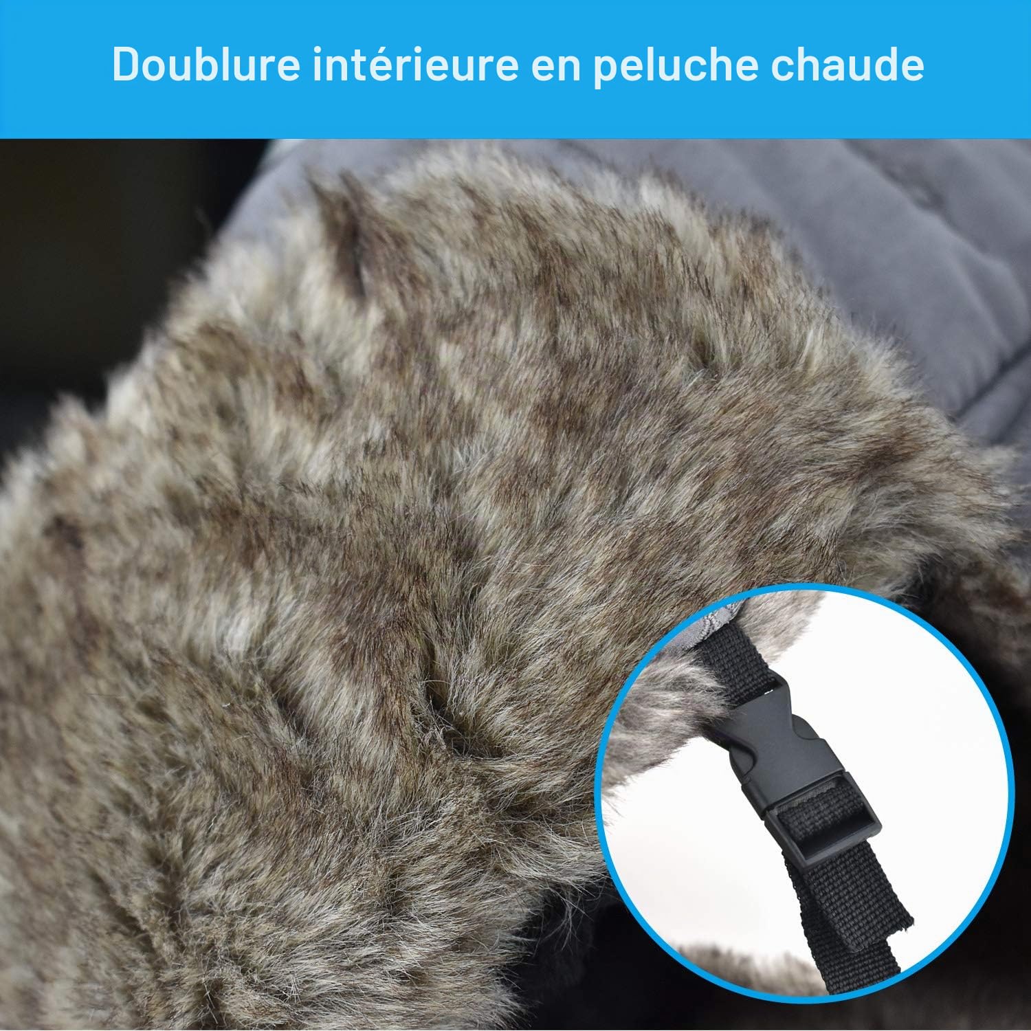Brotou - Bonnet aviateur unisexe - En fausse fourrure - Avec cache-oreilles - Garde au chaud - Idéal pour le ski, le patinage et les activités de plein air en hiver, Noir , 60