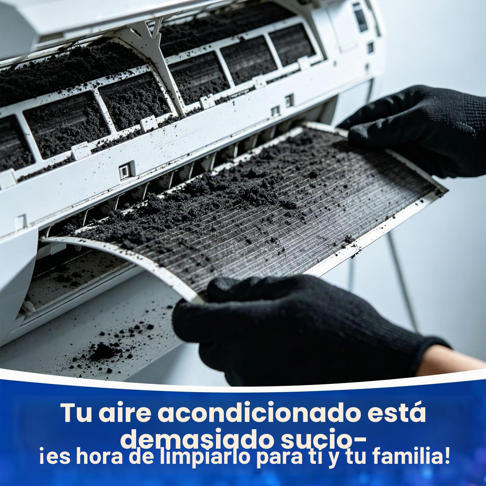 Kit de Limpieza Aire Acondicionado Split, Bolsa de Limpieza para Aire Acondicionado de Pared y Casa, Azul Grande