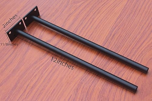 Vista 91 de 8 soportes para estantes de madera flotantes de 8 pulgadas, color negro, de acero macizo, soportes ocultos para repisas de madera flotante, soporte