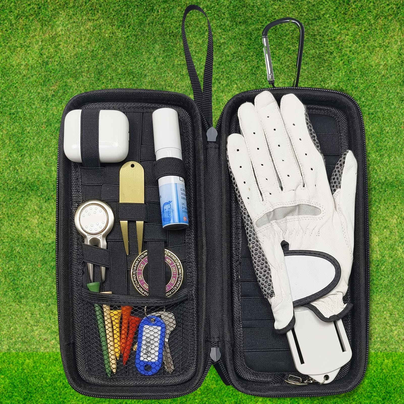 Generisch Golfhandschuh-Halter-Etui, schützende Golf-Zubehör-Etui-Tasche | Golfhandschuhhalter mit großem Fassungsvermögen,Golfhandschuh-Organizer, Golf-Caddy-Organizer für, Freunde, Kollegen