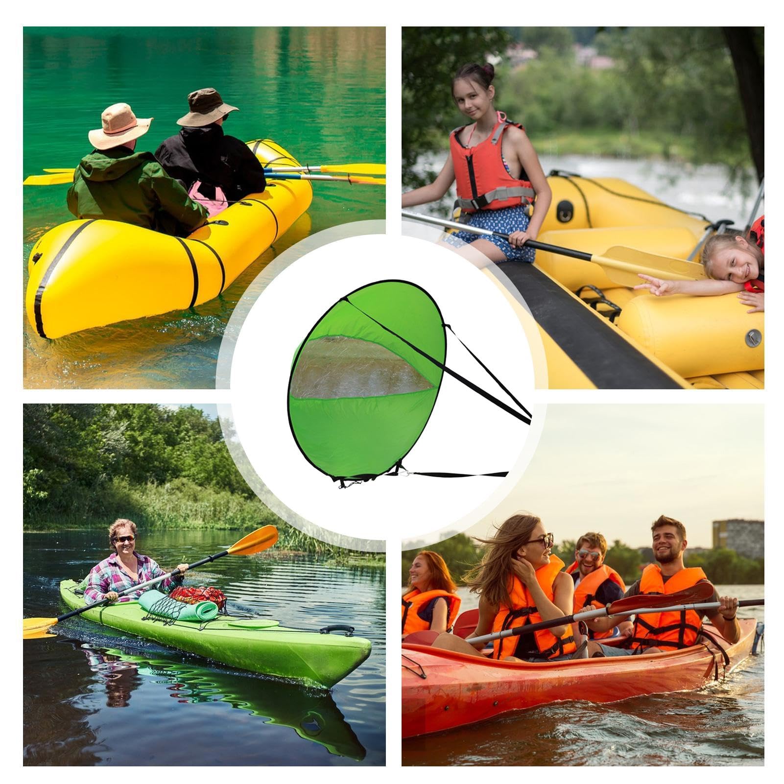 Velas de paddleboard – Kit de vela hinchable de remo de pie | Ajustable y portátil, accesorio de protección solar para barco, vela de remo fácil de instalar, duradera y ligera