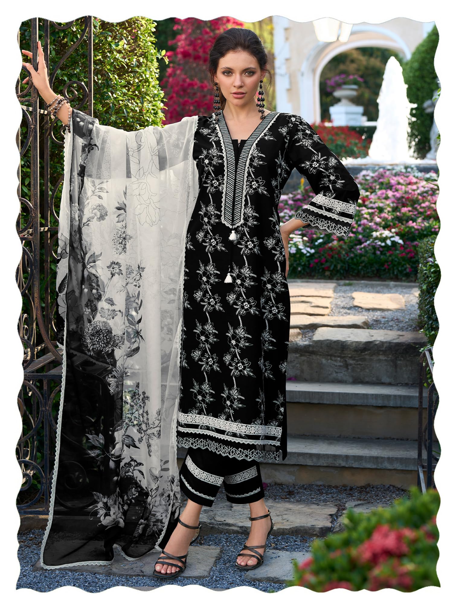 indo era Women Pure Cotton Kurta Set with Dupatta | Festive Suit Set, 10566-picture-48