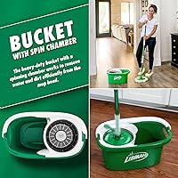 Vista 4 de Libman Tornado - Sistema de trapeador giratorio con cabezales de recambio, trapeador giratorio de microfibra y cubo con escurridor para el hogar