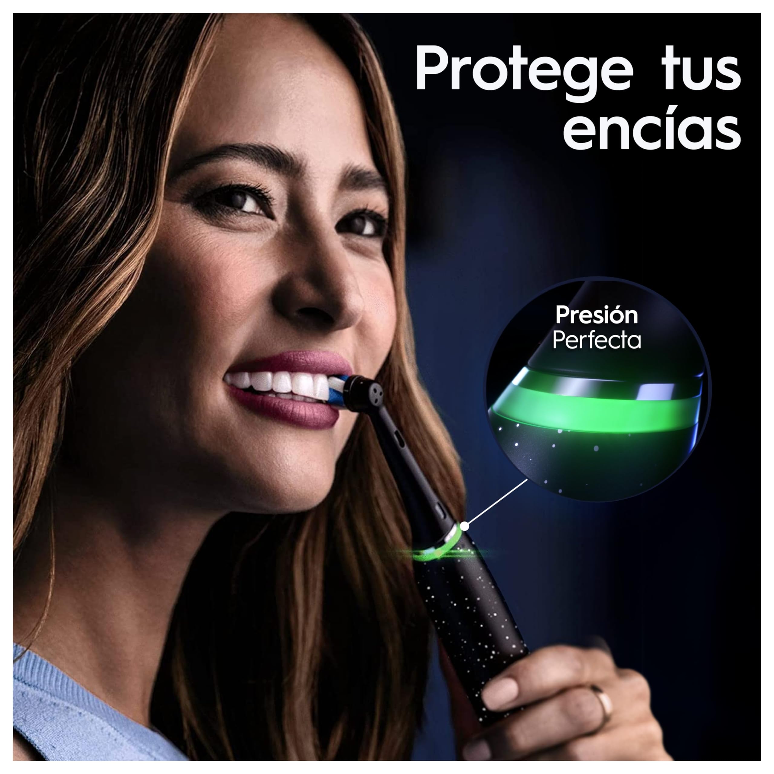 Oral-B iO 10 Cepillo de Dientes Eléctrico con 7 Cabezales, Negro | Cepillo Dental con Estuche Cargador de Viaje, 7 Modos de Cepillado con Blanqueamiento Dental, Recambios Ultimate Clean