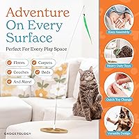 Vista 6 de 2 Cat Toy + 9 Feather Lures Interactive Cat Toys For Indoor Cats Interactive Kiteen Toys Enrichments For Boared Indoor Adult Cats Kittens