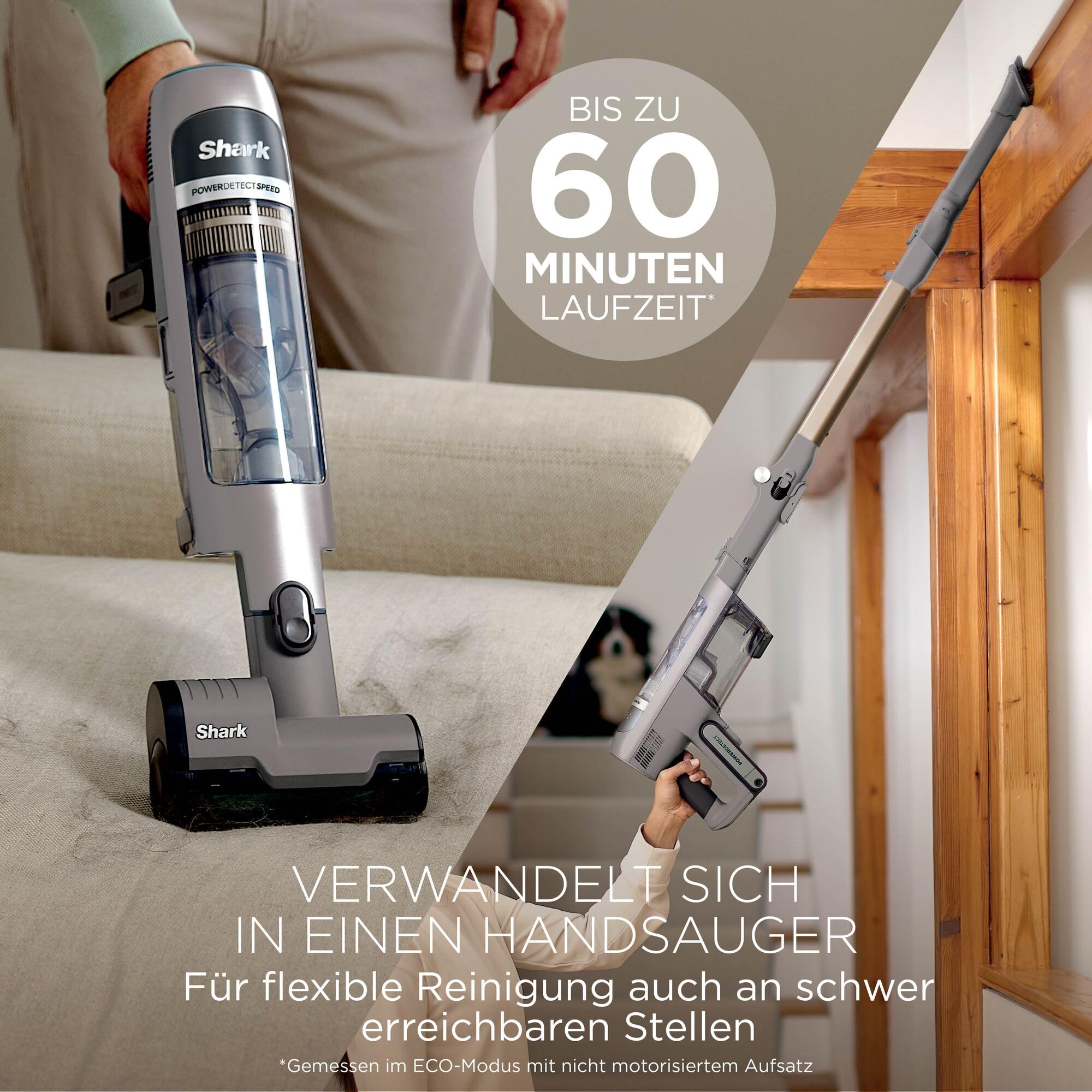Shark Phoenix AED Luxe Akku-Staubsauger mit selbstentleerender Ladestation, HEPA-Filtration, Flexology-Wand, bis zu 60 Minuten Laufzeit, Reveal-Licht, Abnehmbarer Lithium-Ionen-Akku,IA3246EUTIV